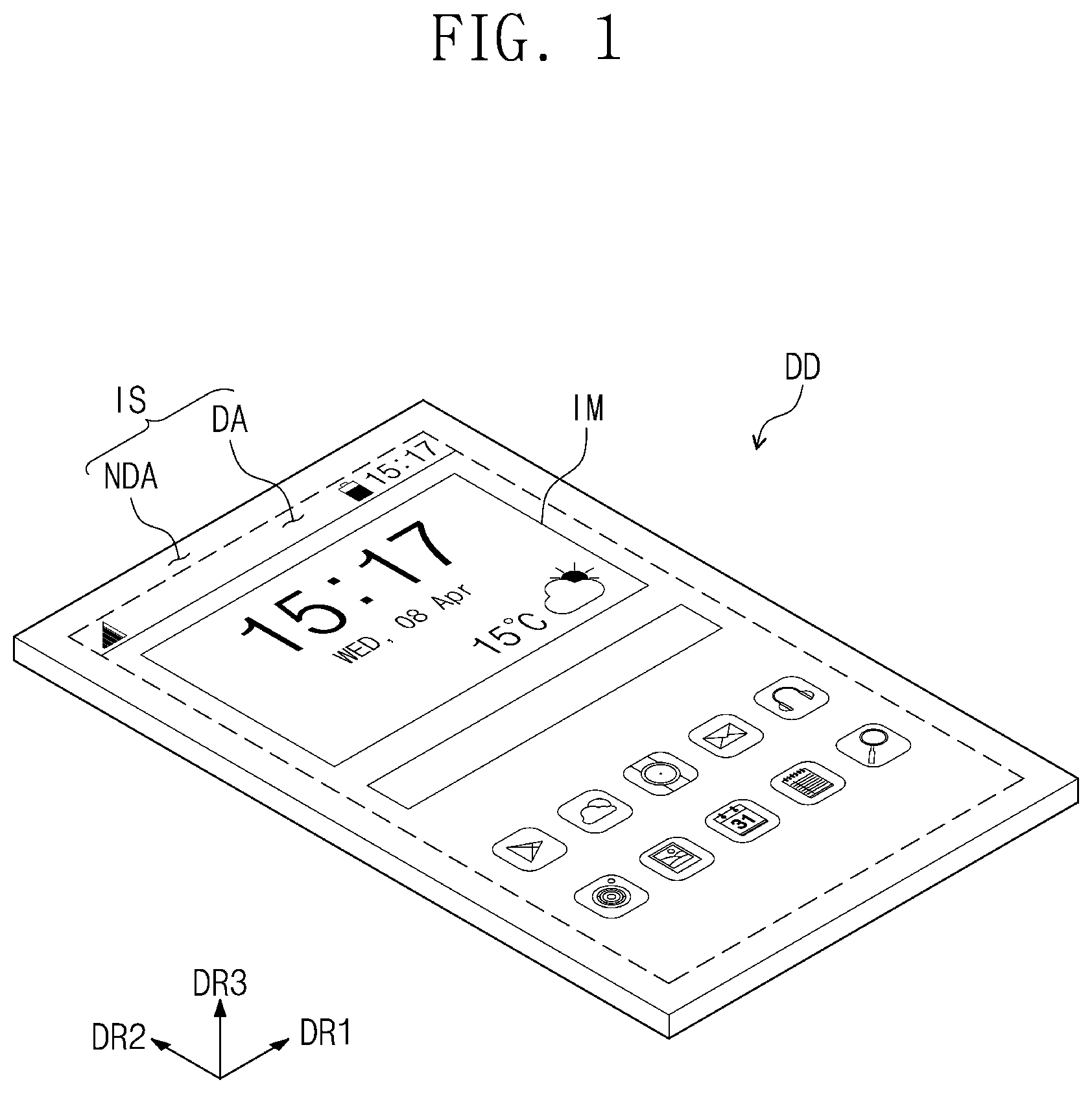 Patent US12101962 Figure 1 – Display device