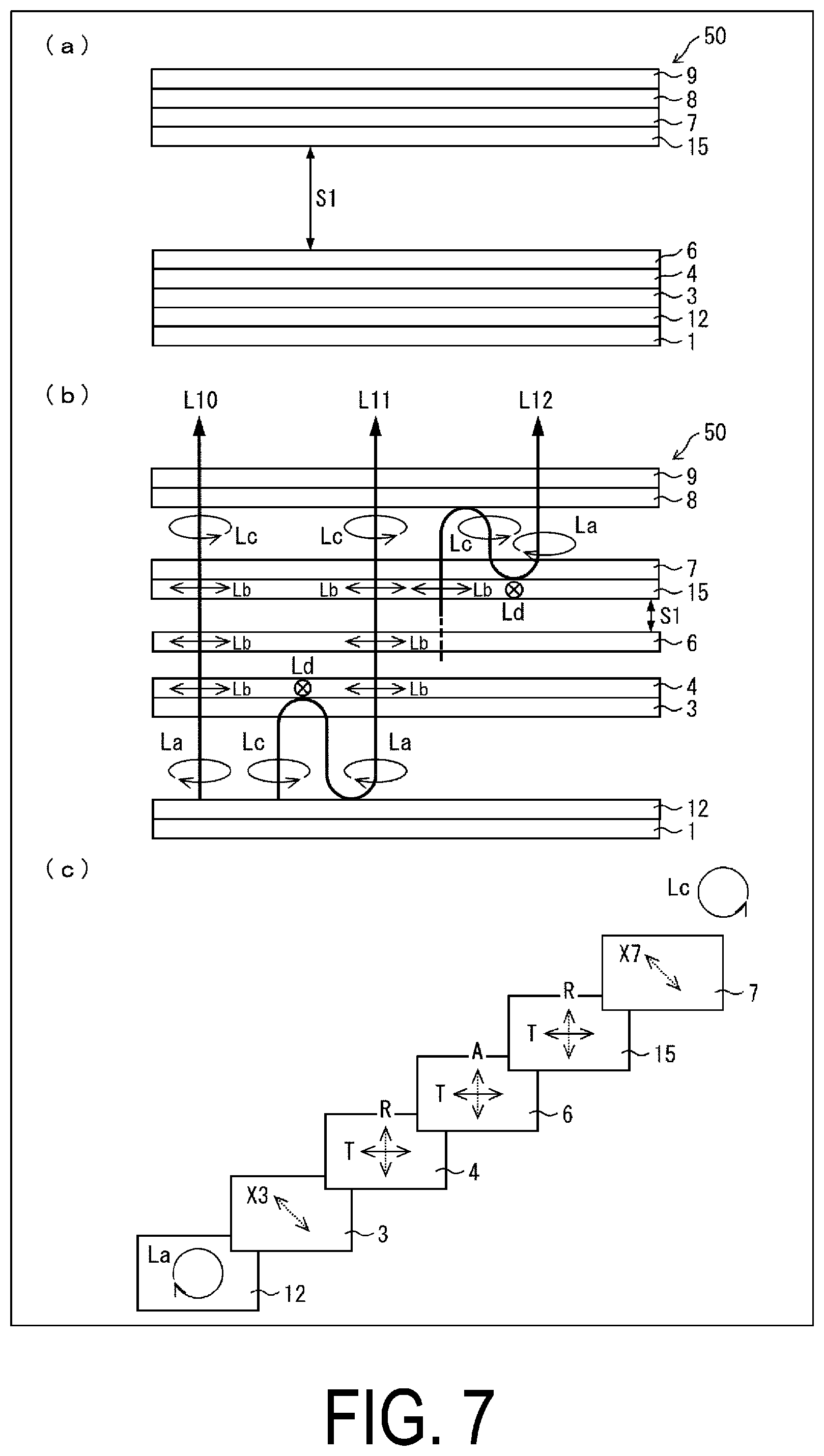 Patent US12101963 Figure 7 – Display device including reflective and absorbing polarizers