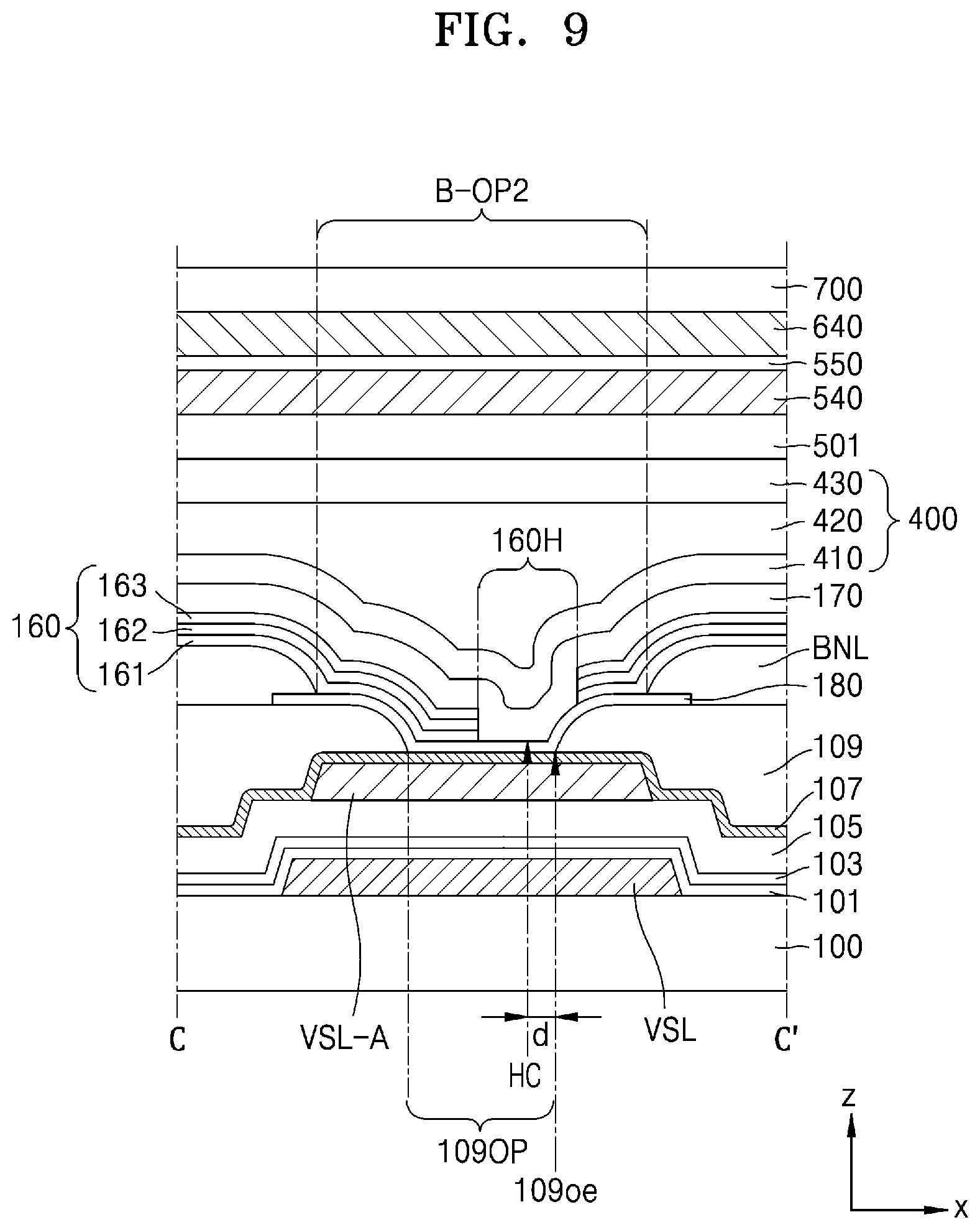 Patent US12101969 Figure 9 – Display device and method of manufacturing the same