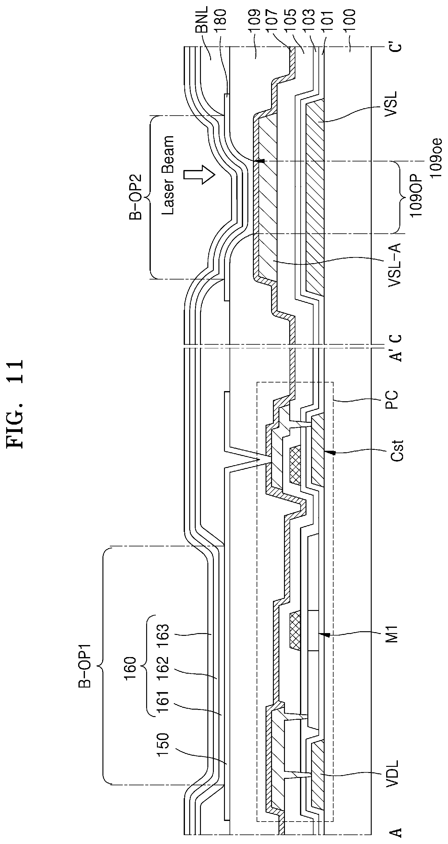 Patent US12101969 Figure 11 – Display device and method of manufacturing the same