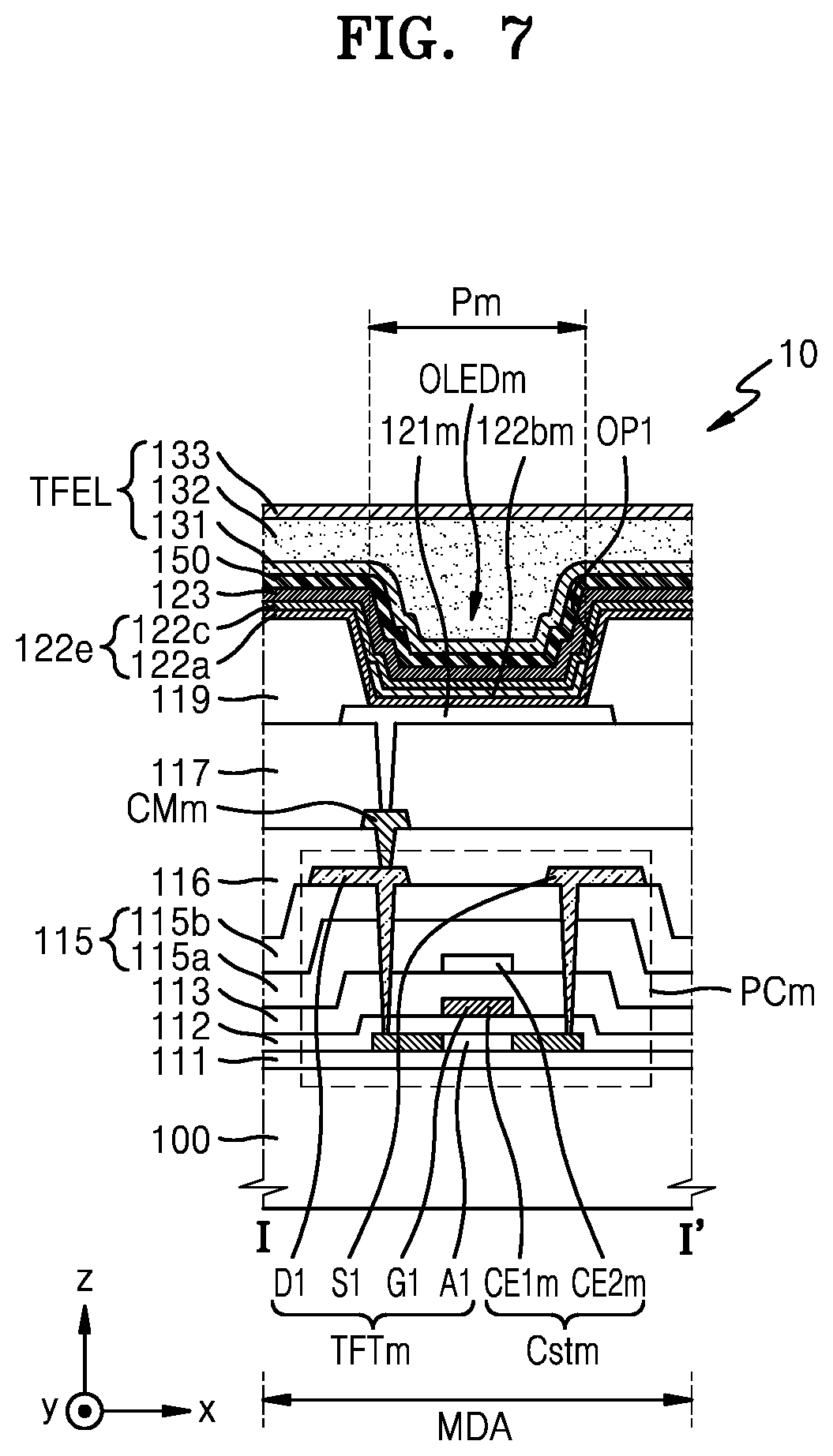 Patent US12101971 Figure 7 – Display apparatus and method of manufacturing the same