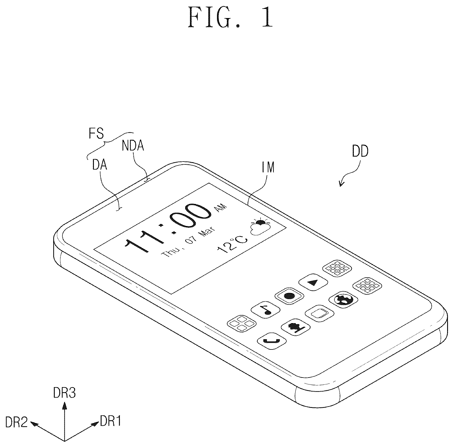 Patent US12101976 Figure 1 – Electronic device