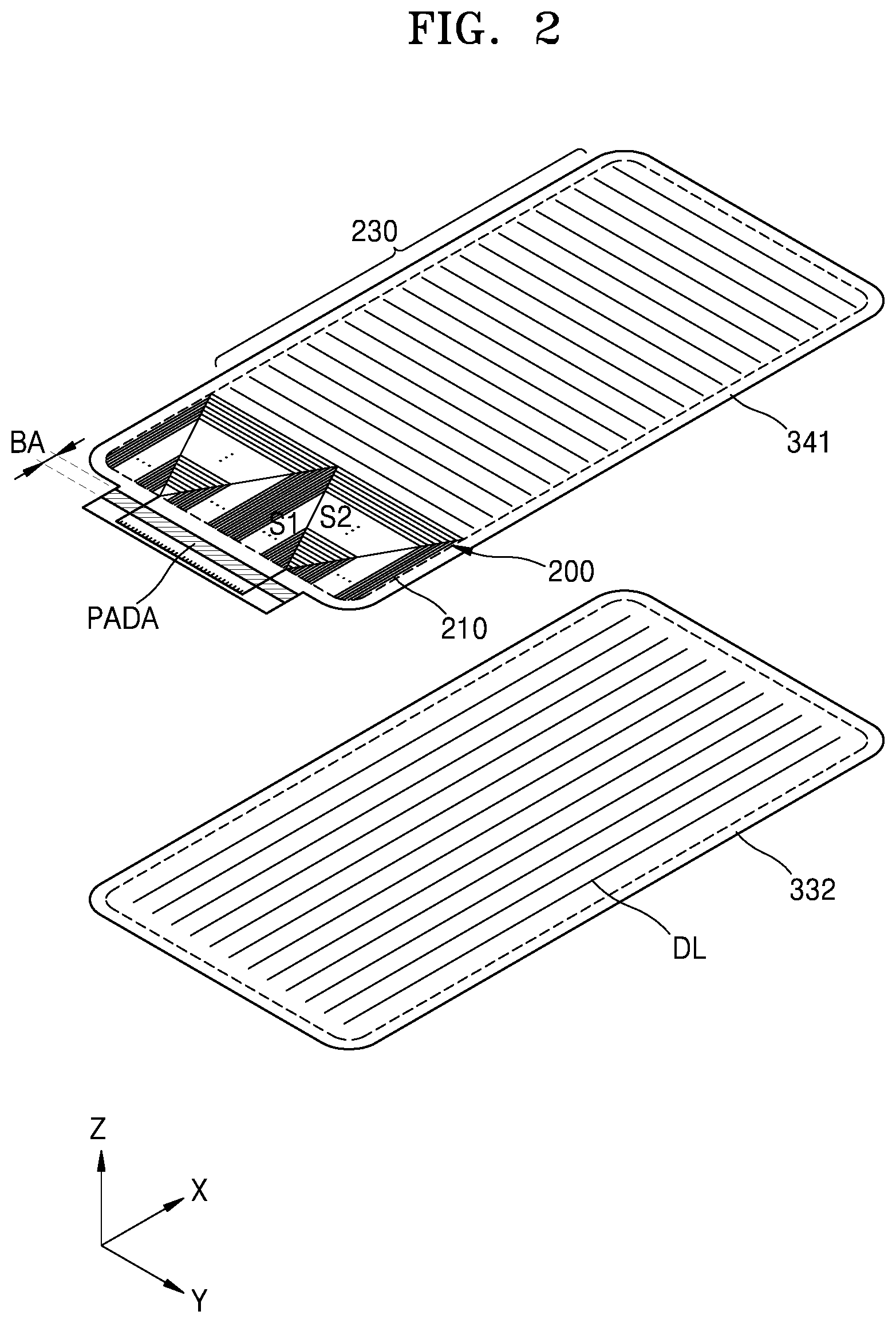 Patent US12101977 Figure 2 – Display apparatus including connection wires having branches and manufacturing method thereof