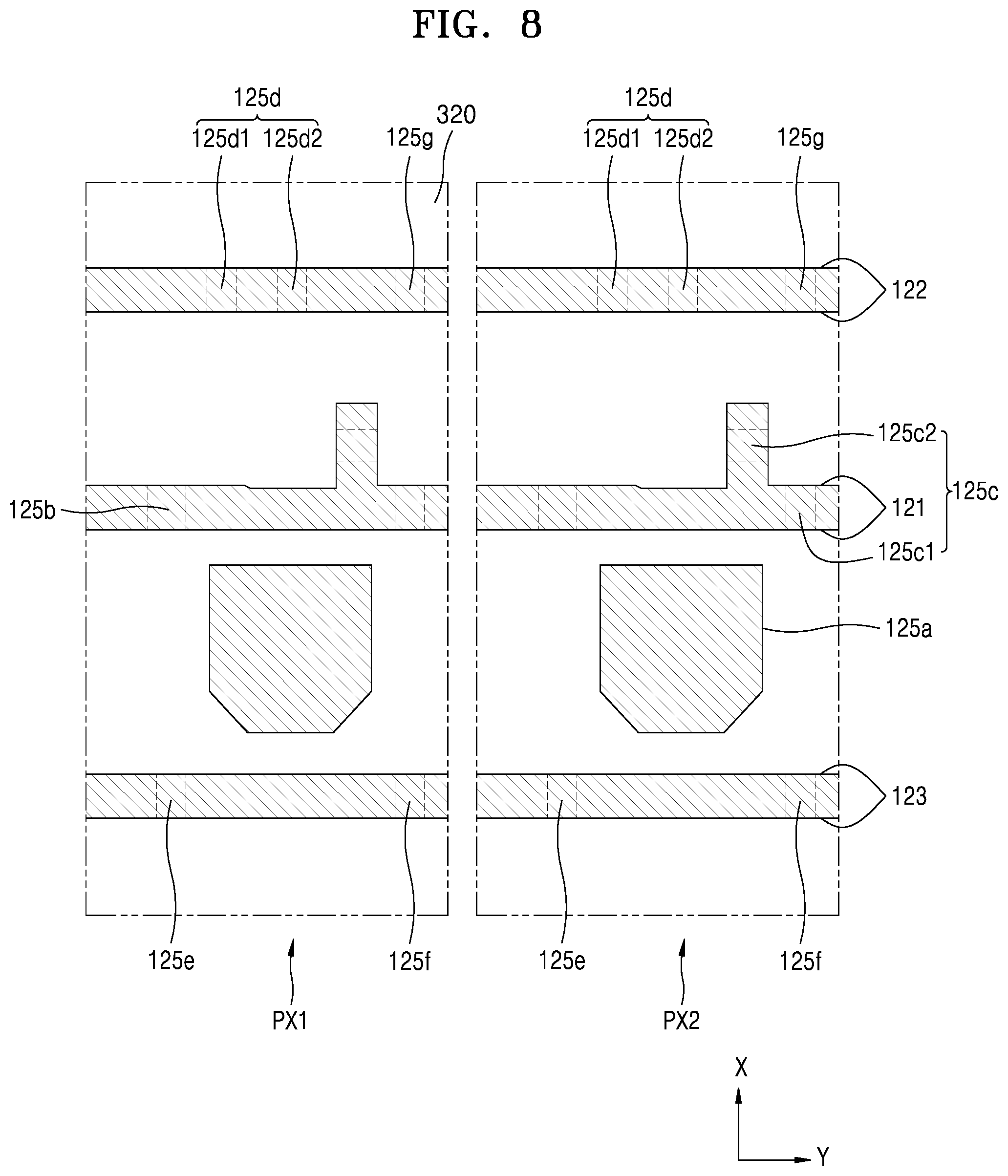 Patent US12101977 Figure 8 – Display apparatus including connection wires having branches and manufacturing method thereof