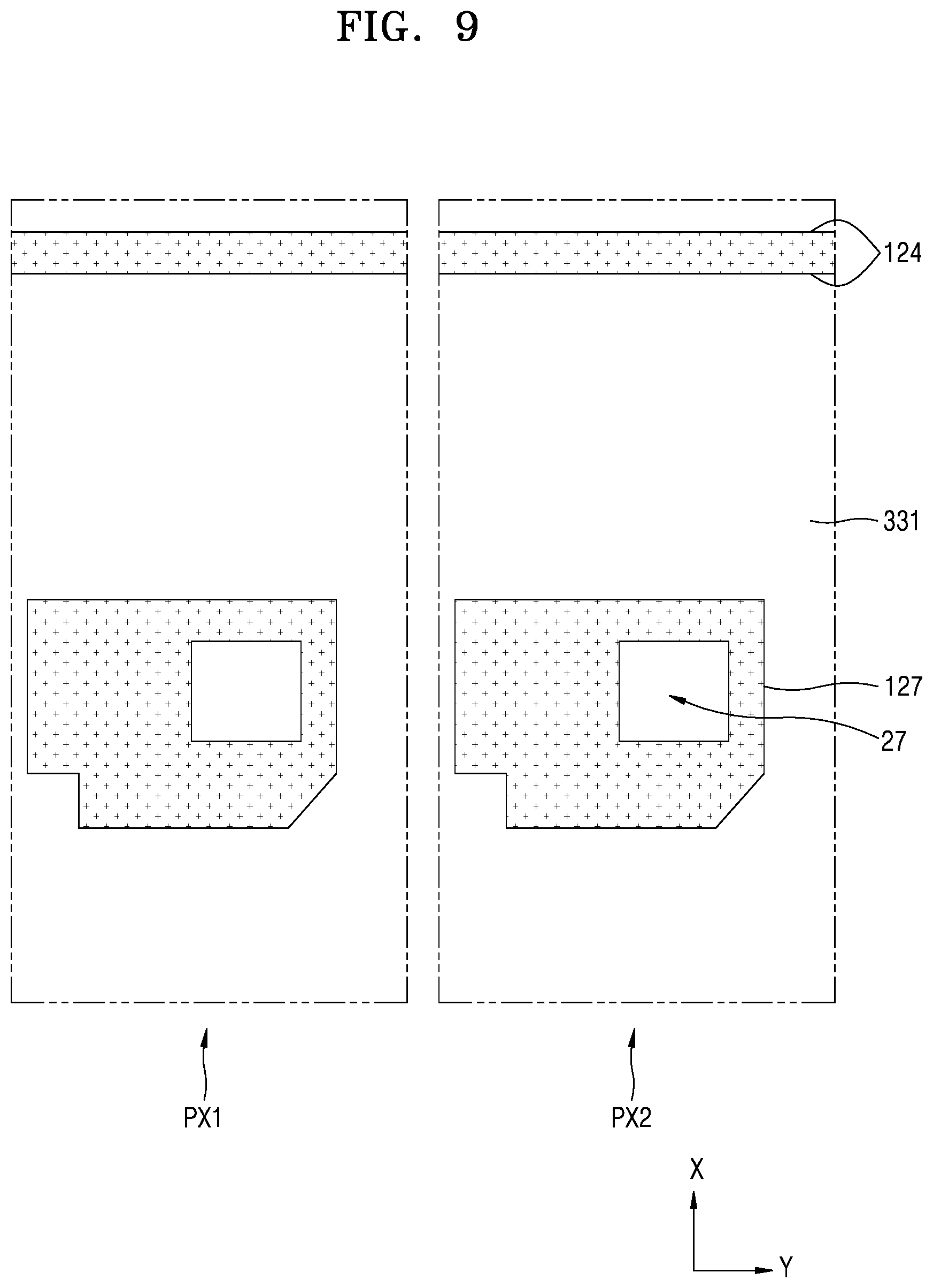 Patent US12101977 Figure 9 – Display apparatus including connection wires having branches and manufacturing method thereof