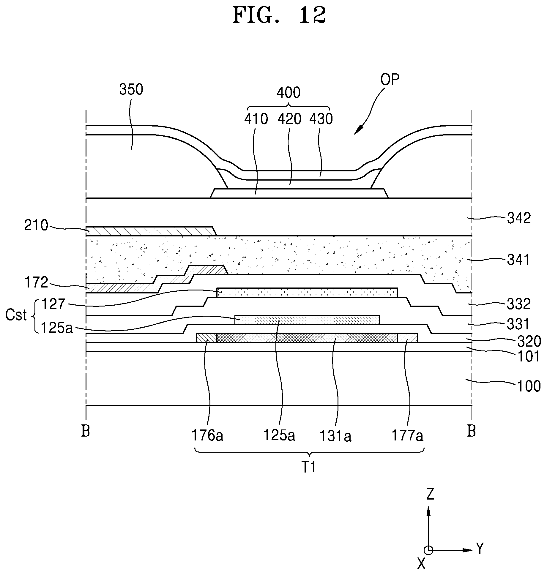 Patent US12101977 Figure 12 – Display apparatus including connection wires having branches and manufacturing method thereof
