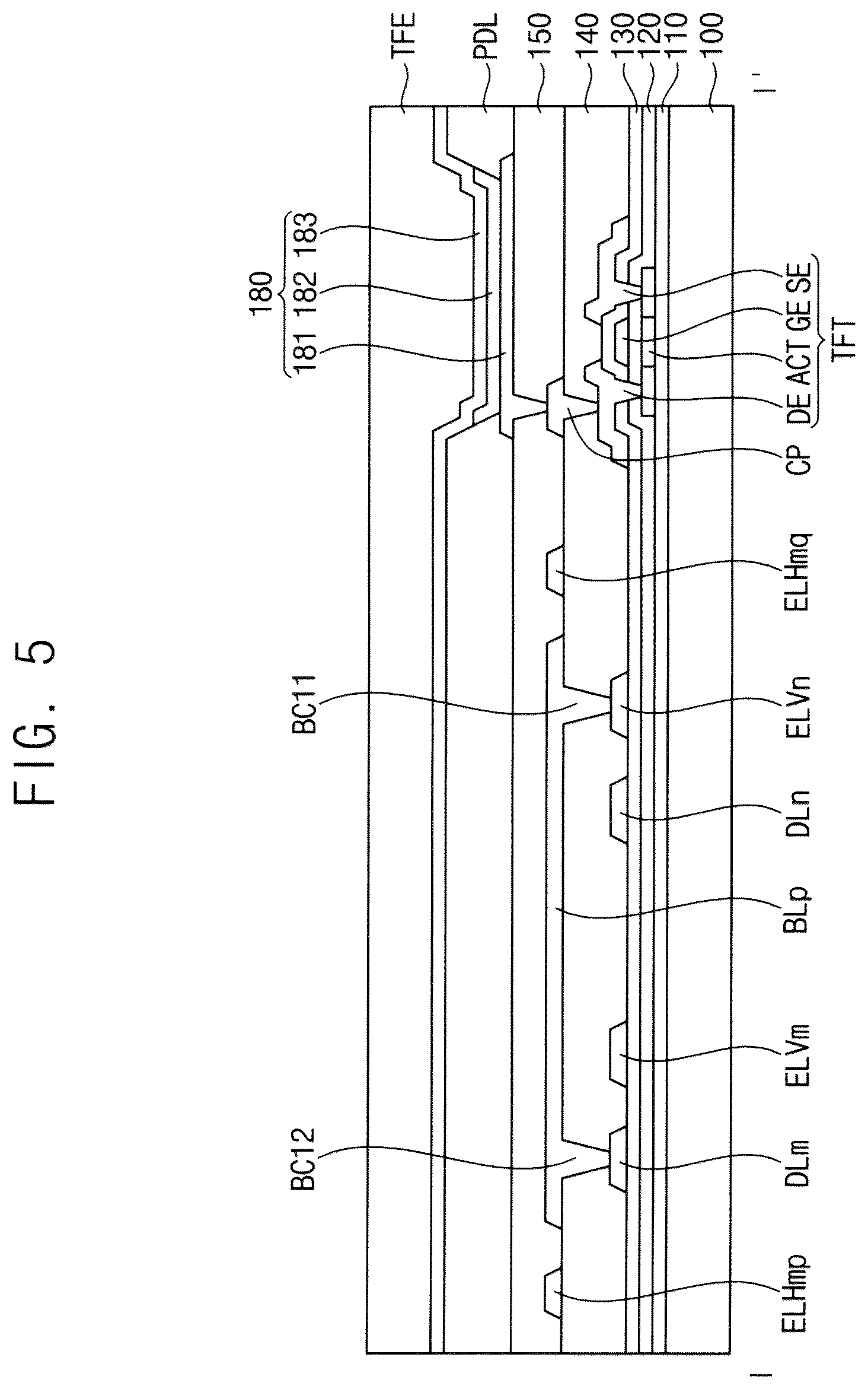 Patent US12101978 Figure 5 – Display device with fan-out line and low-voltage power supply line in display area