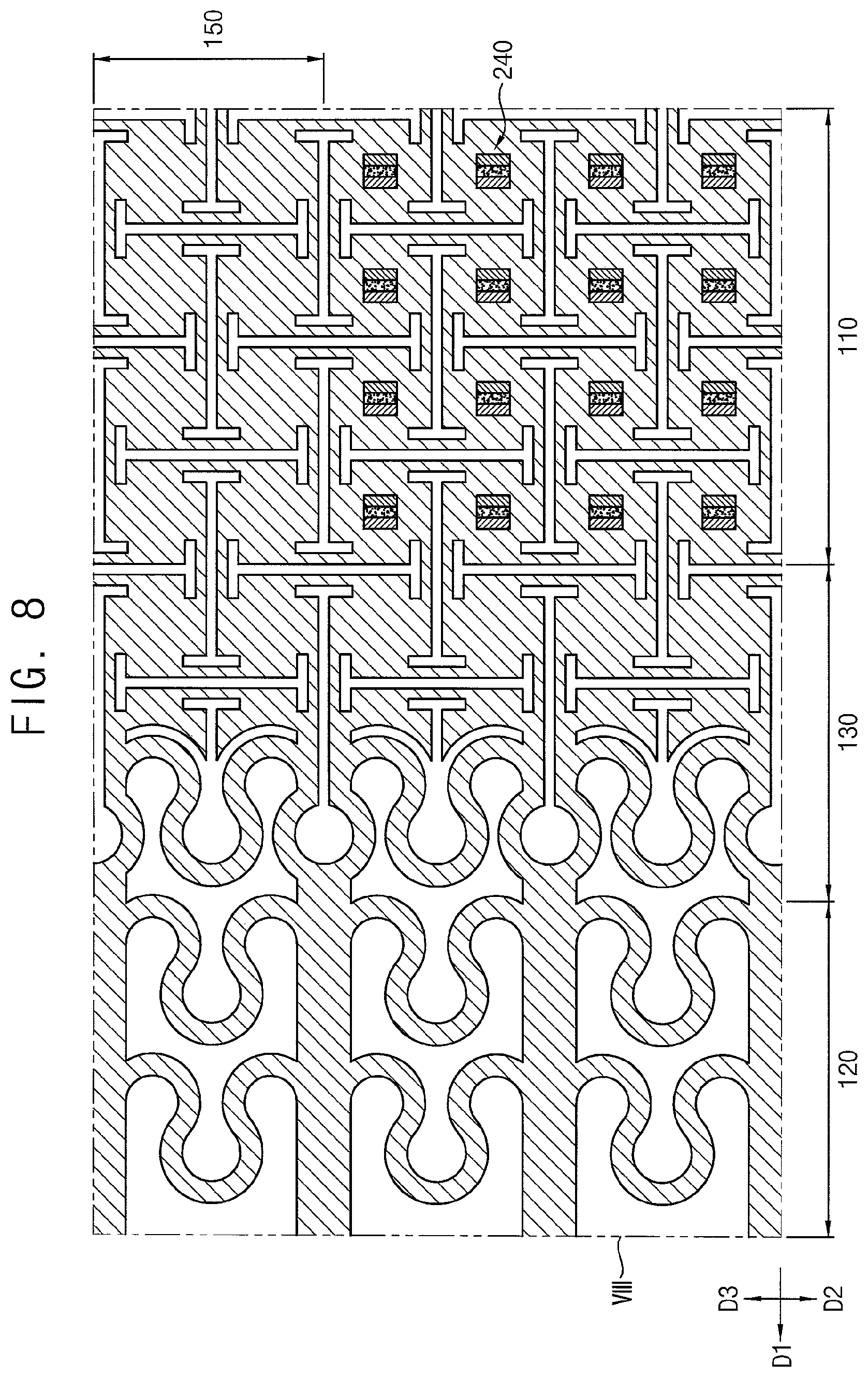 Patent US12101989 Figure 8 – Stretchable display device