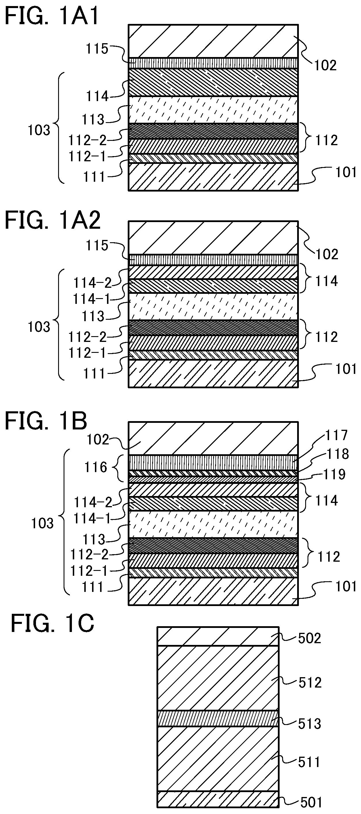 Patent US12101997 Figure 1 – Light-emitting device including light-emitting layer and electron-transport layer