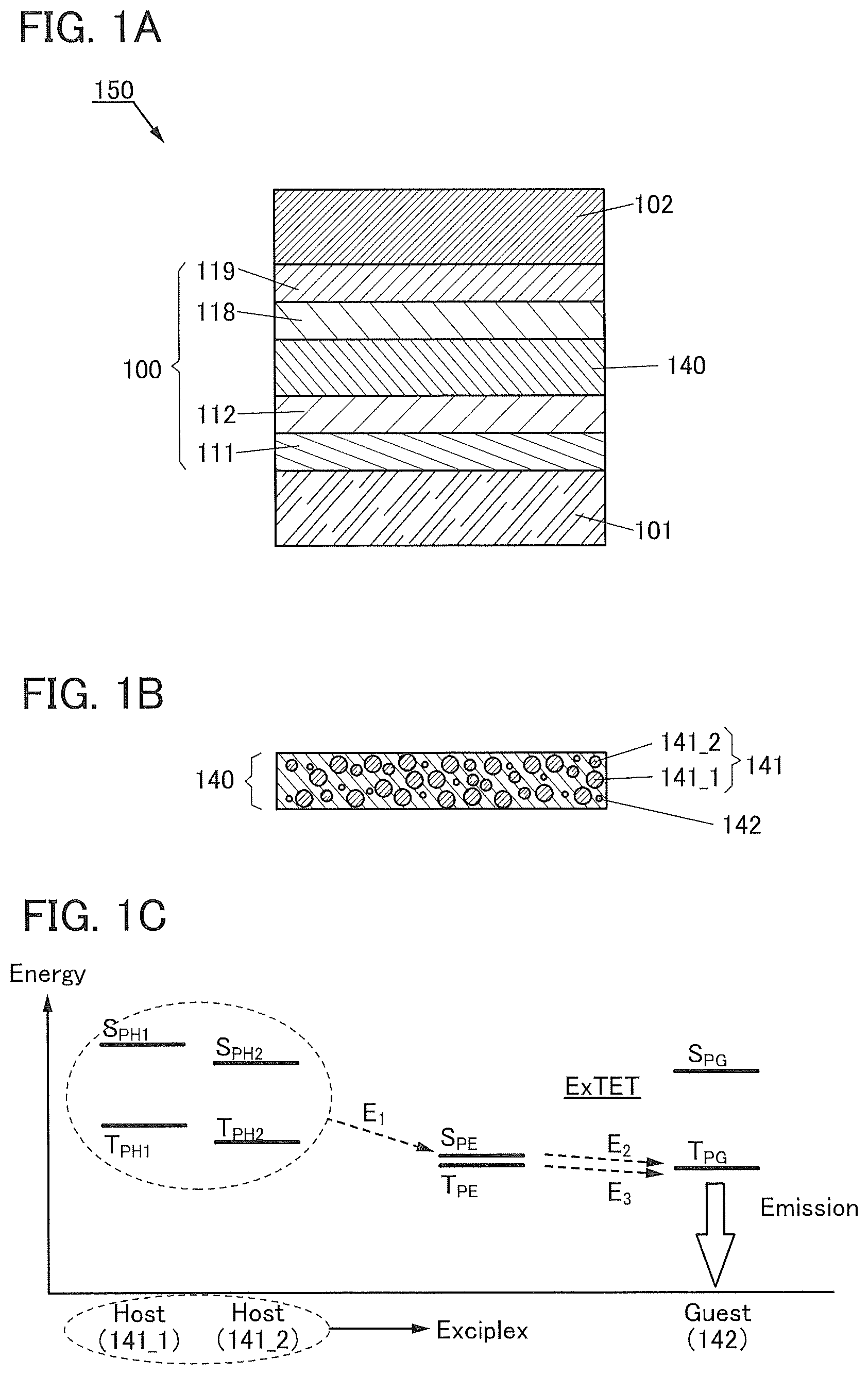 Patent US12102000 Figure 1 – Light-emitting element, organic compound, light-emitting device, electronic device, and lighting device