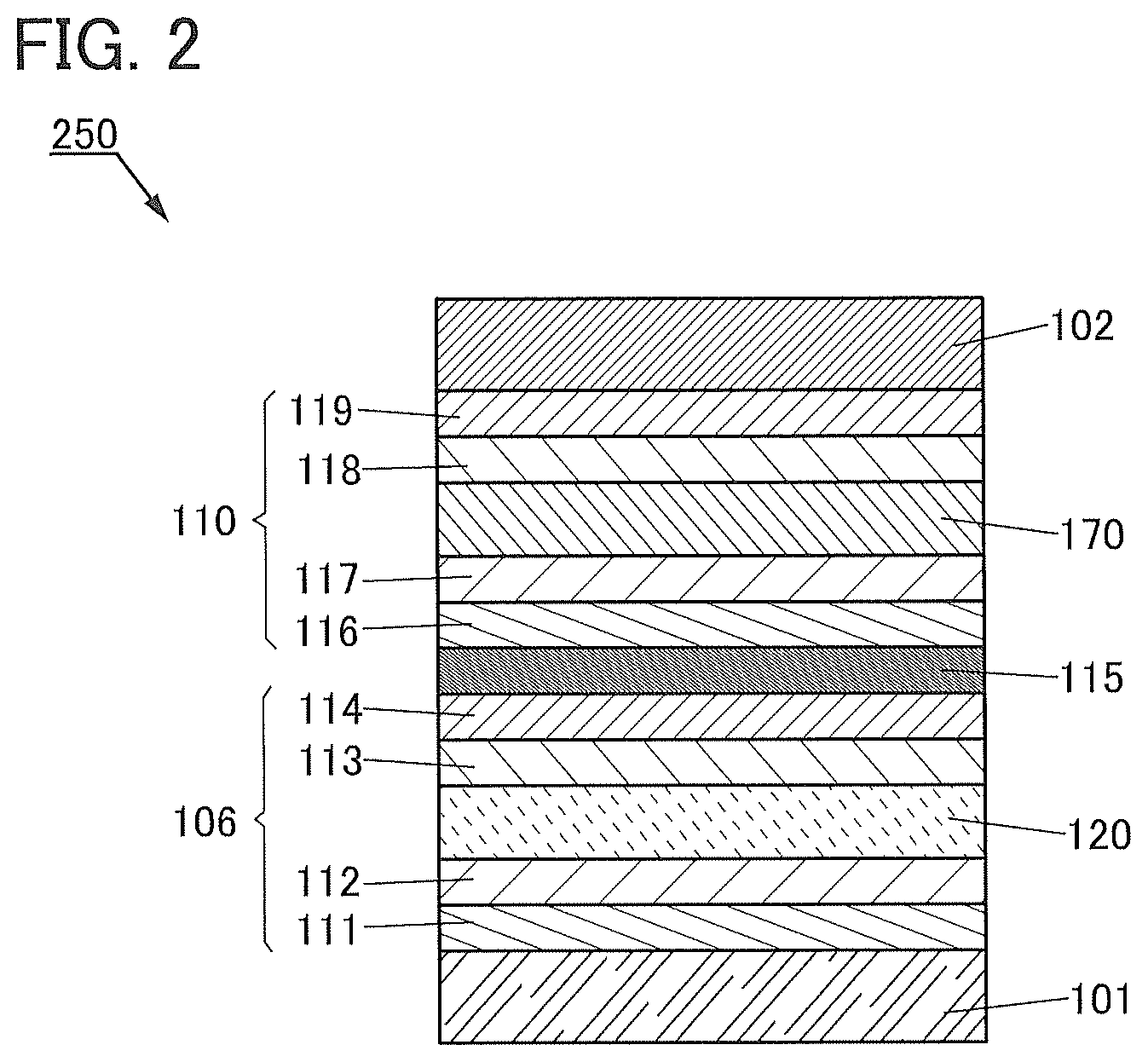 Patent US12102000 Figure 2 – Light-emitting element, organic compound, light-emitting device, electronic device, and lighting device