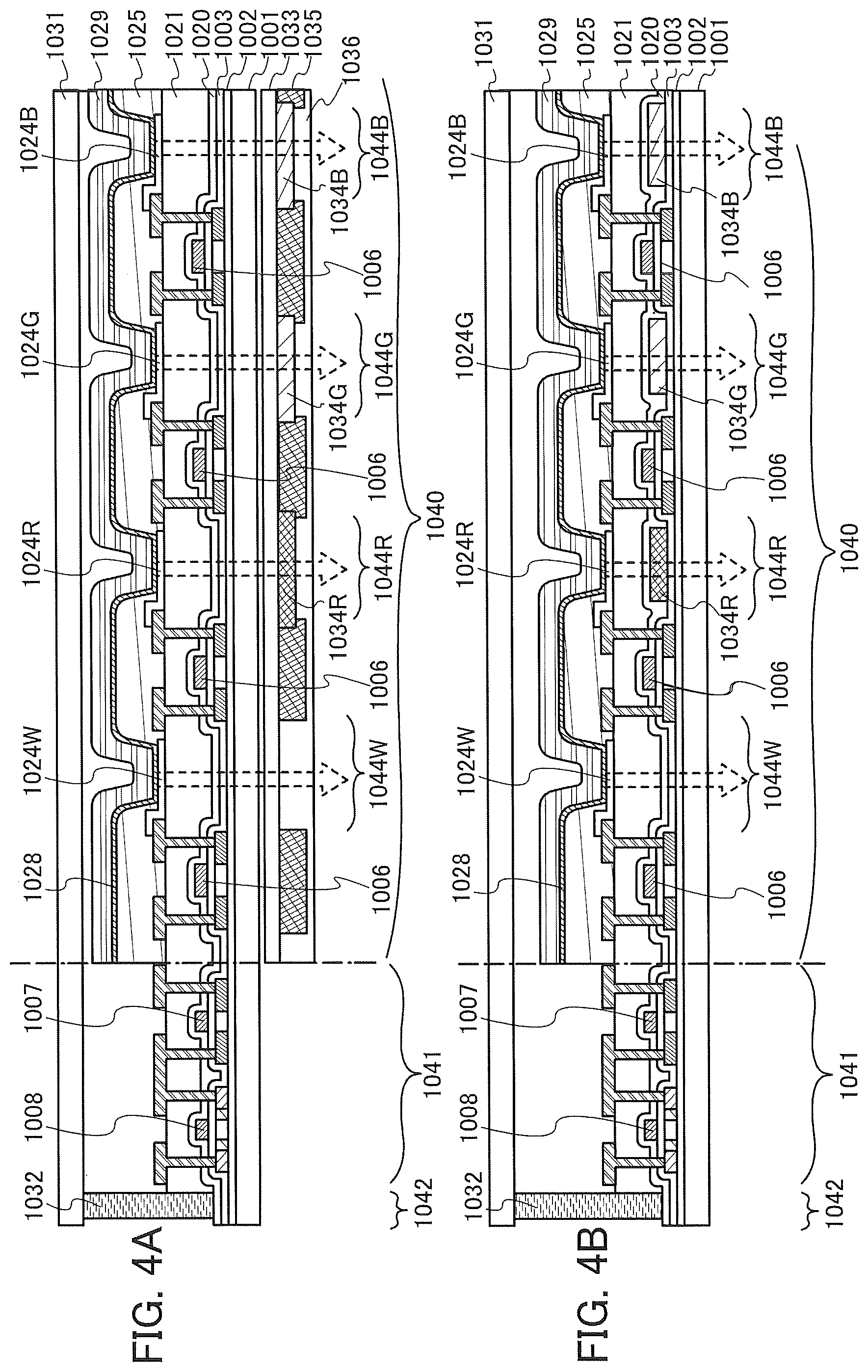 Patent US12102000 Figure 4 – Light-emitting element, organic compound, light-emitting device, electronic device, and lighting device