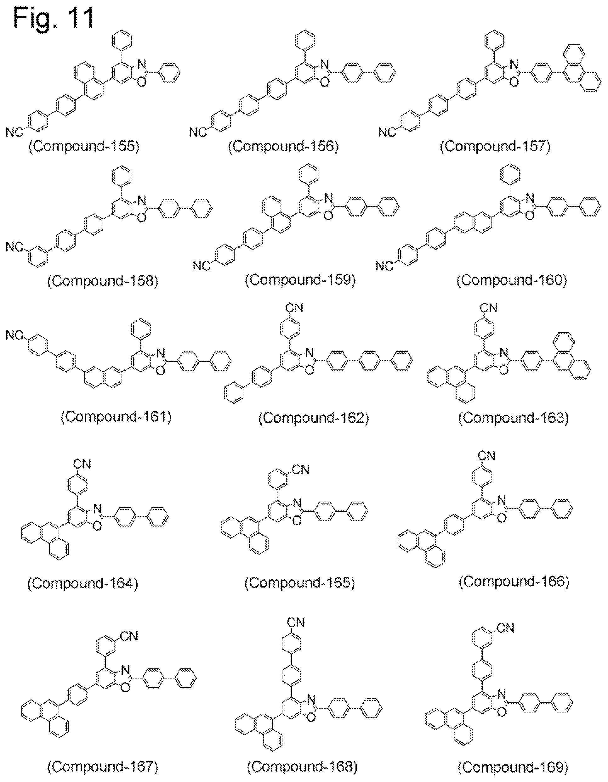 Patent US12102002 Figure 11 – Compound having benzazole ring structure, and organic electroluminescent device