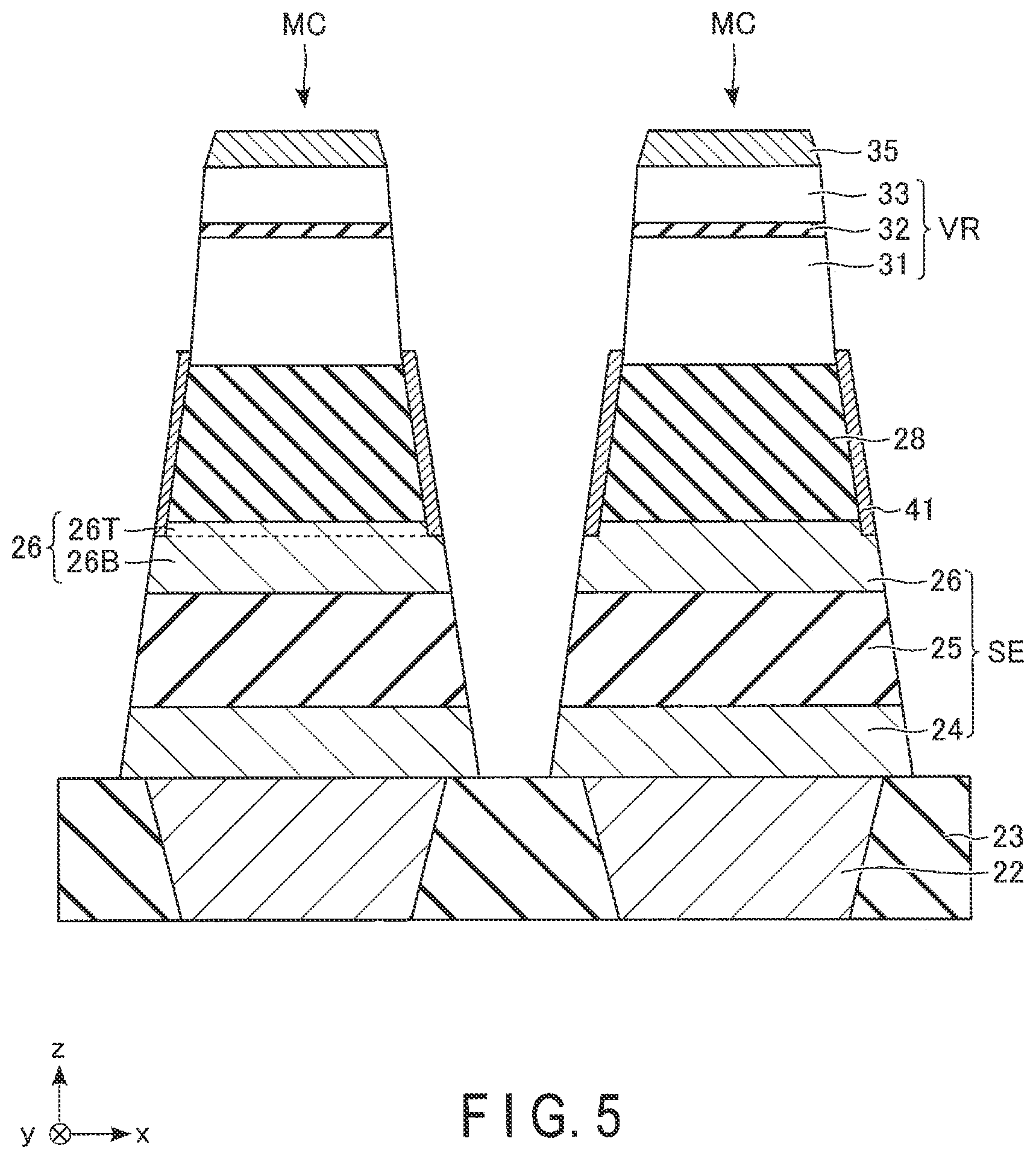 Patent US12102012 Figure 5 – Magnetoresistance memory device and method of manufacturing magnetoresistance memory device