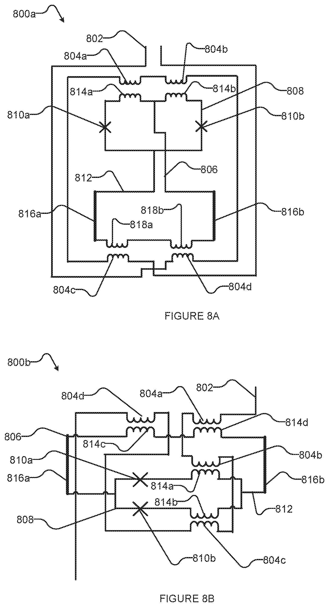 Patent US12102017 Figure 8 – Kinetic inductance for couplers and compact qubits