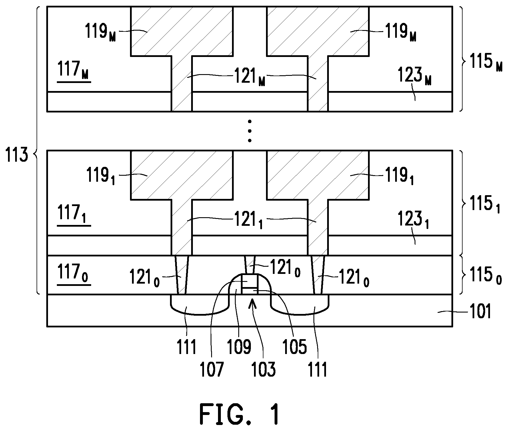 Patent US12102018 Figure 1 – Memory stacks and methods of forming the same