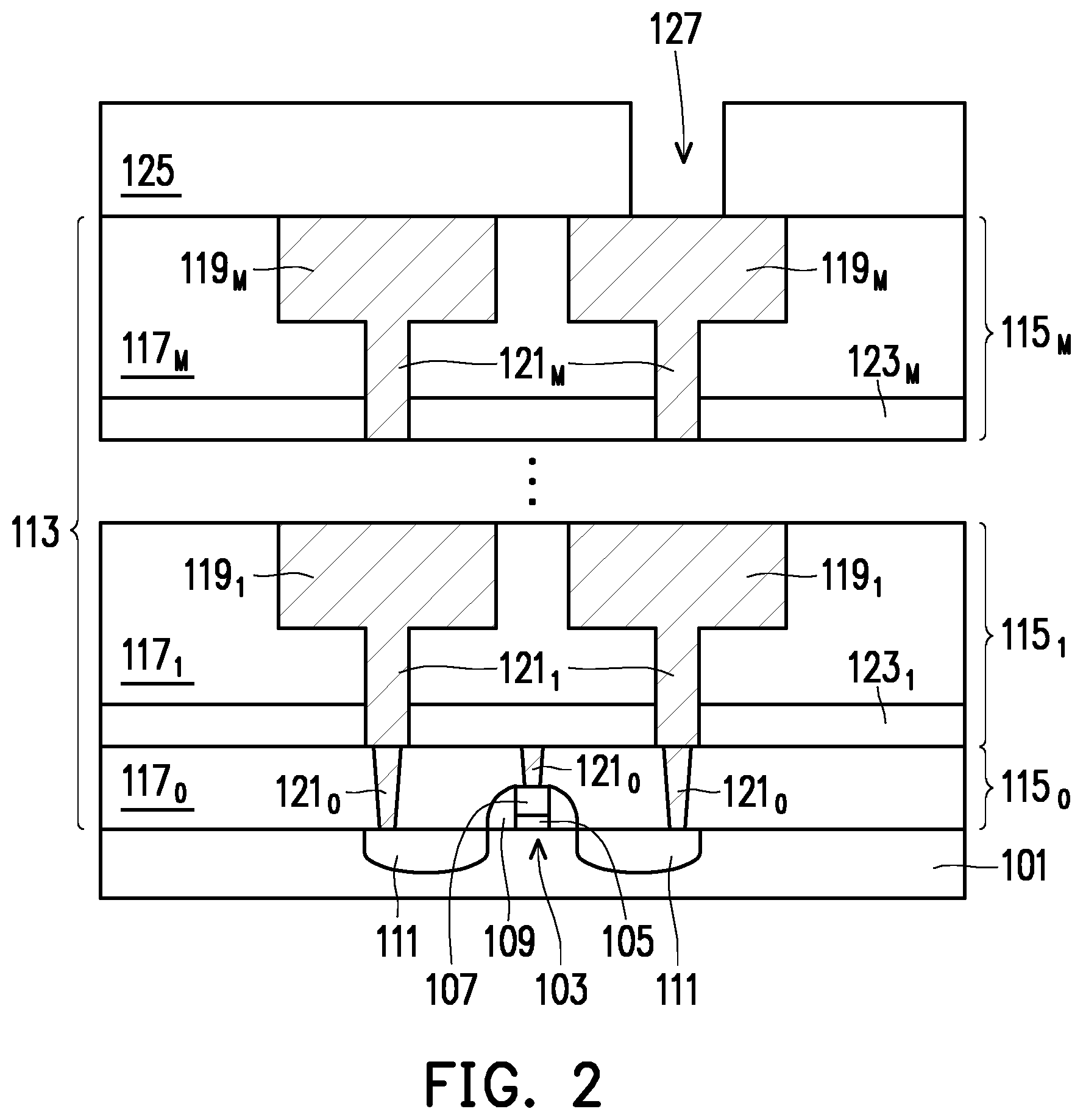 Patent US12102018 Figure 2 – Memory stacks and methods of forming the same