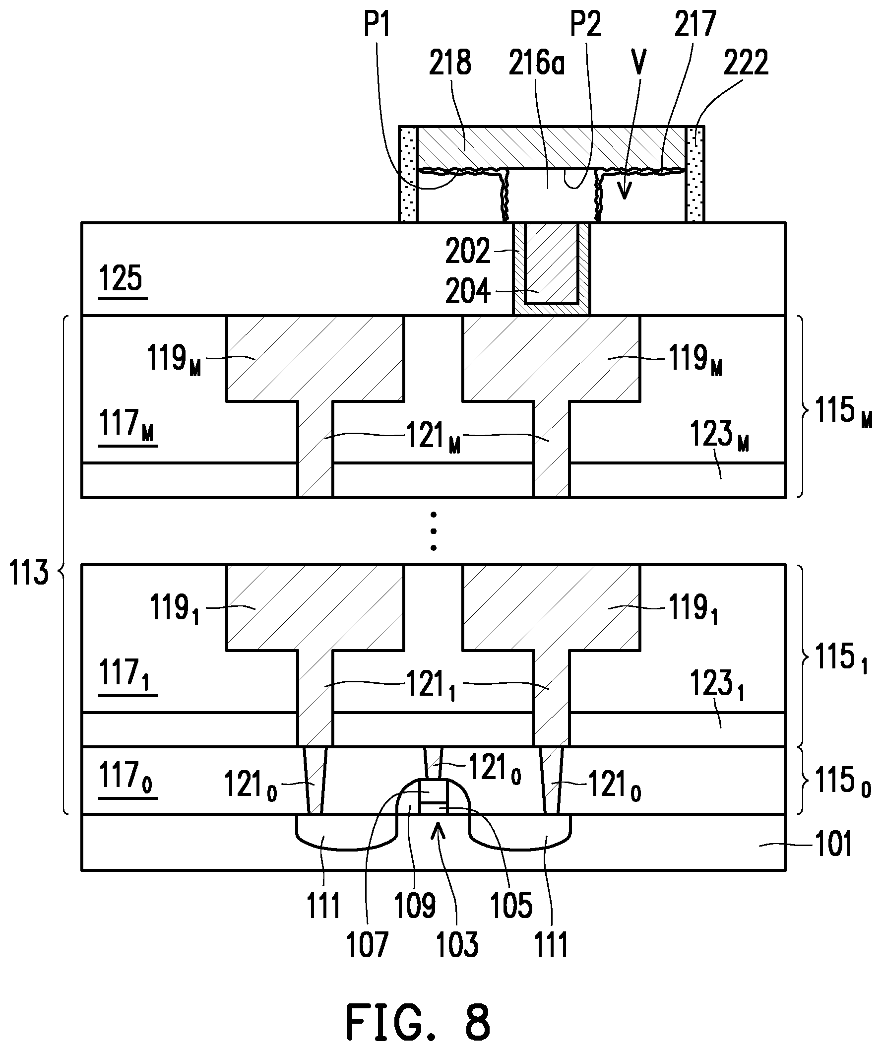 Patent US12102018 Figure 8 – Memory stacks and methods of forming the same
