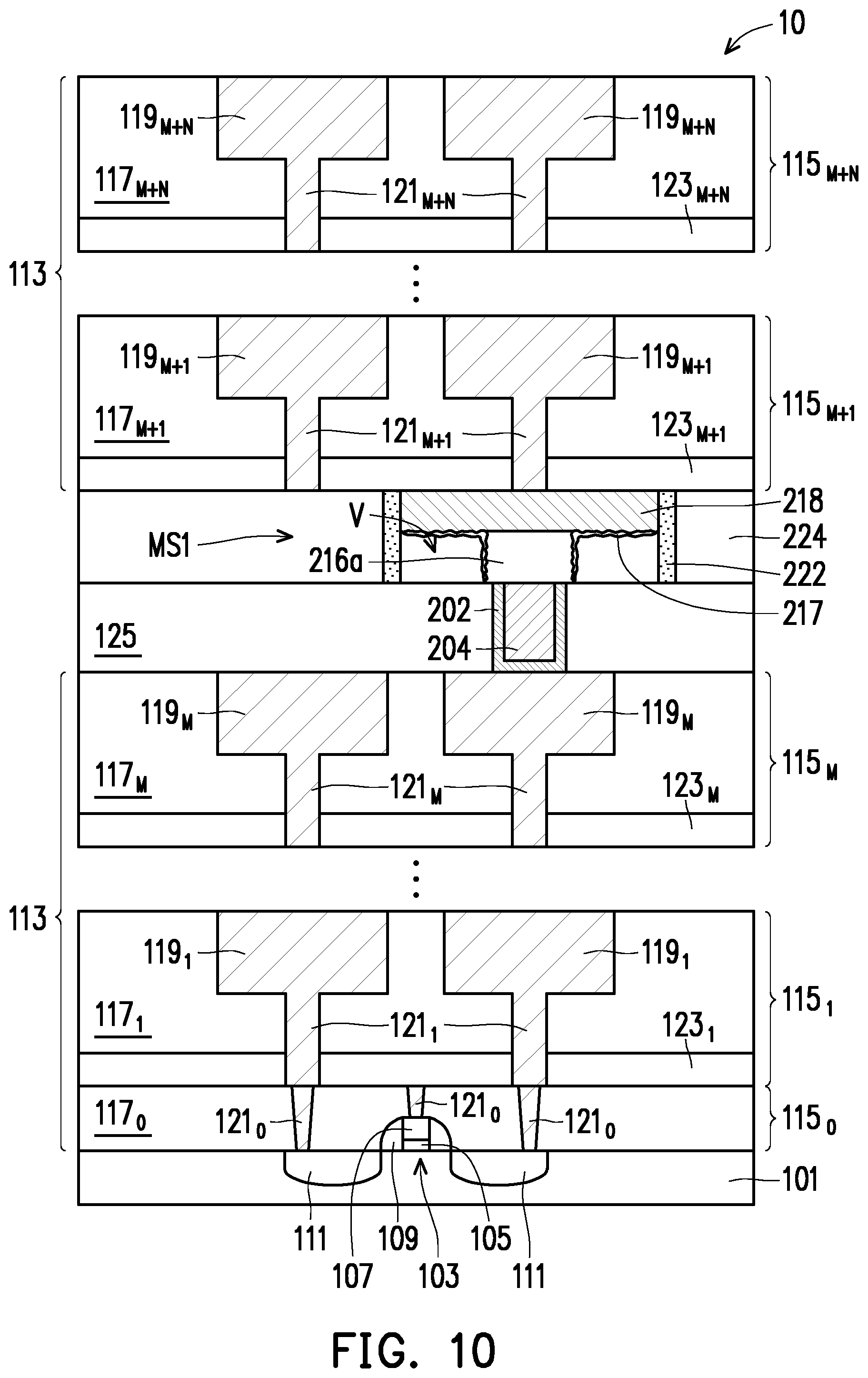Patent US12102018 Figure 10 – Memory stacks and methods of forming the same