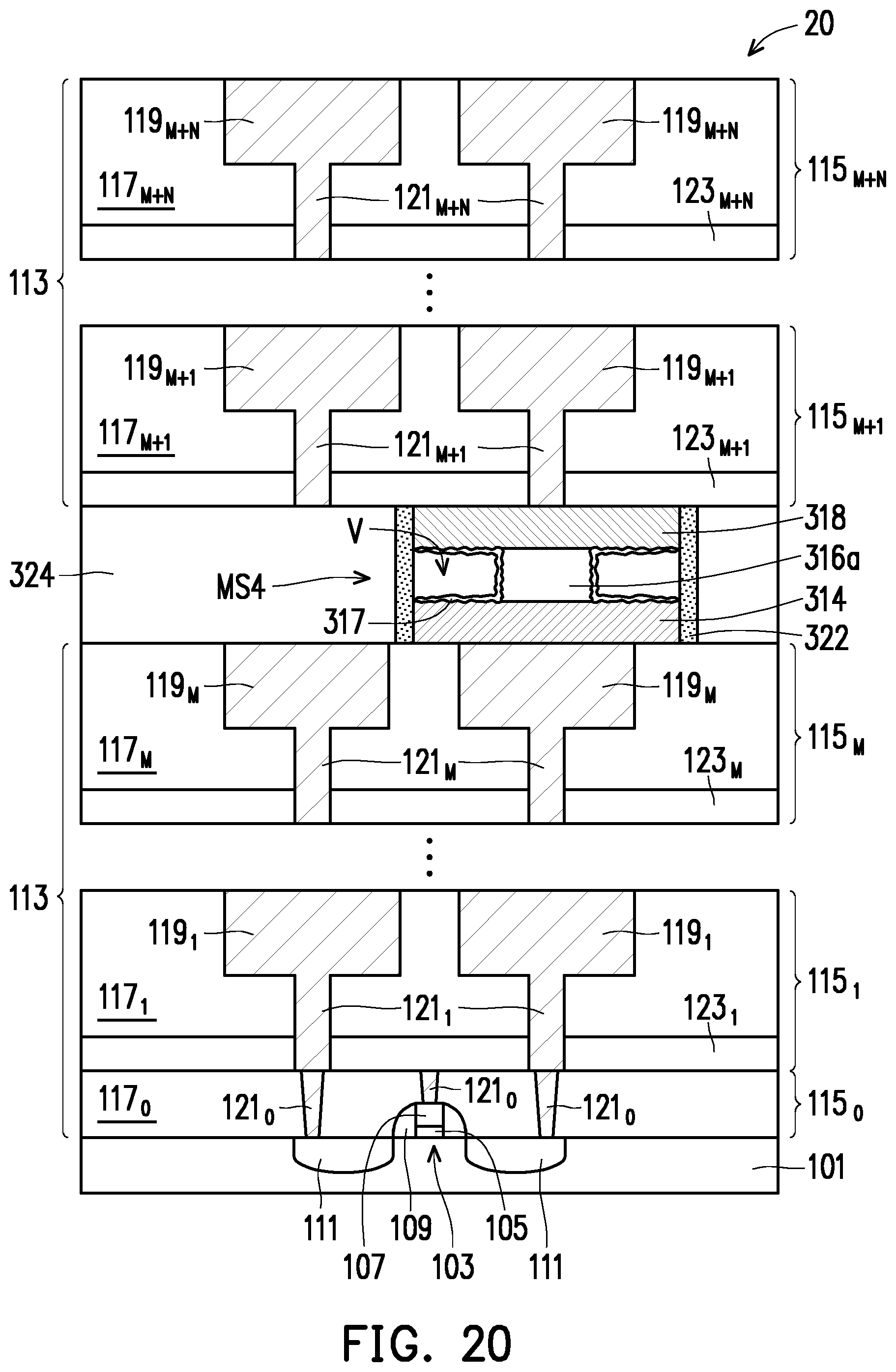 Patent US12102018 Figure 19 – Memory stacks and methods of forming the same