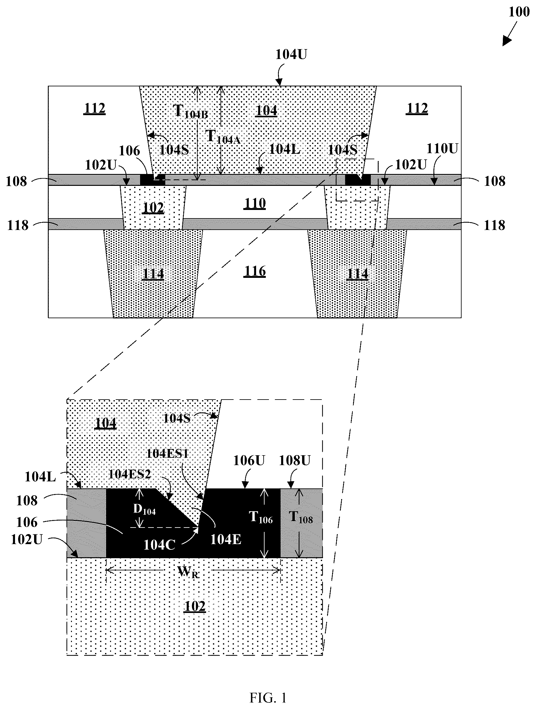 Patent US12102020 Figure 1 – Semiconductor memory devices having an electrode with an extension