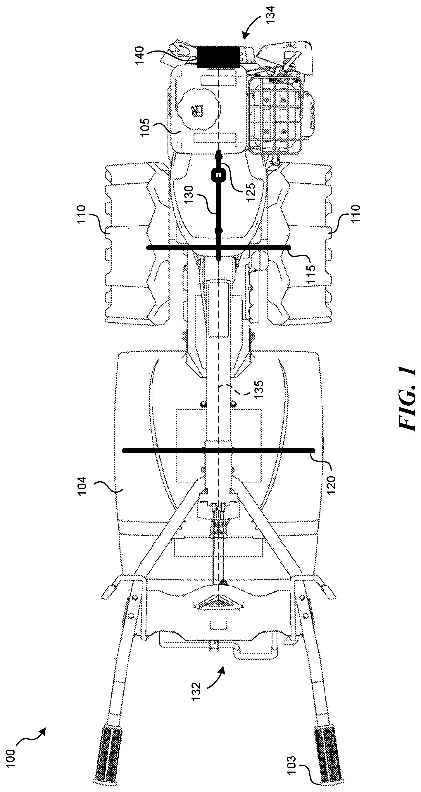Patent US12102022 Figure 1 – Dual-direction tiller/cultivator