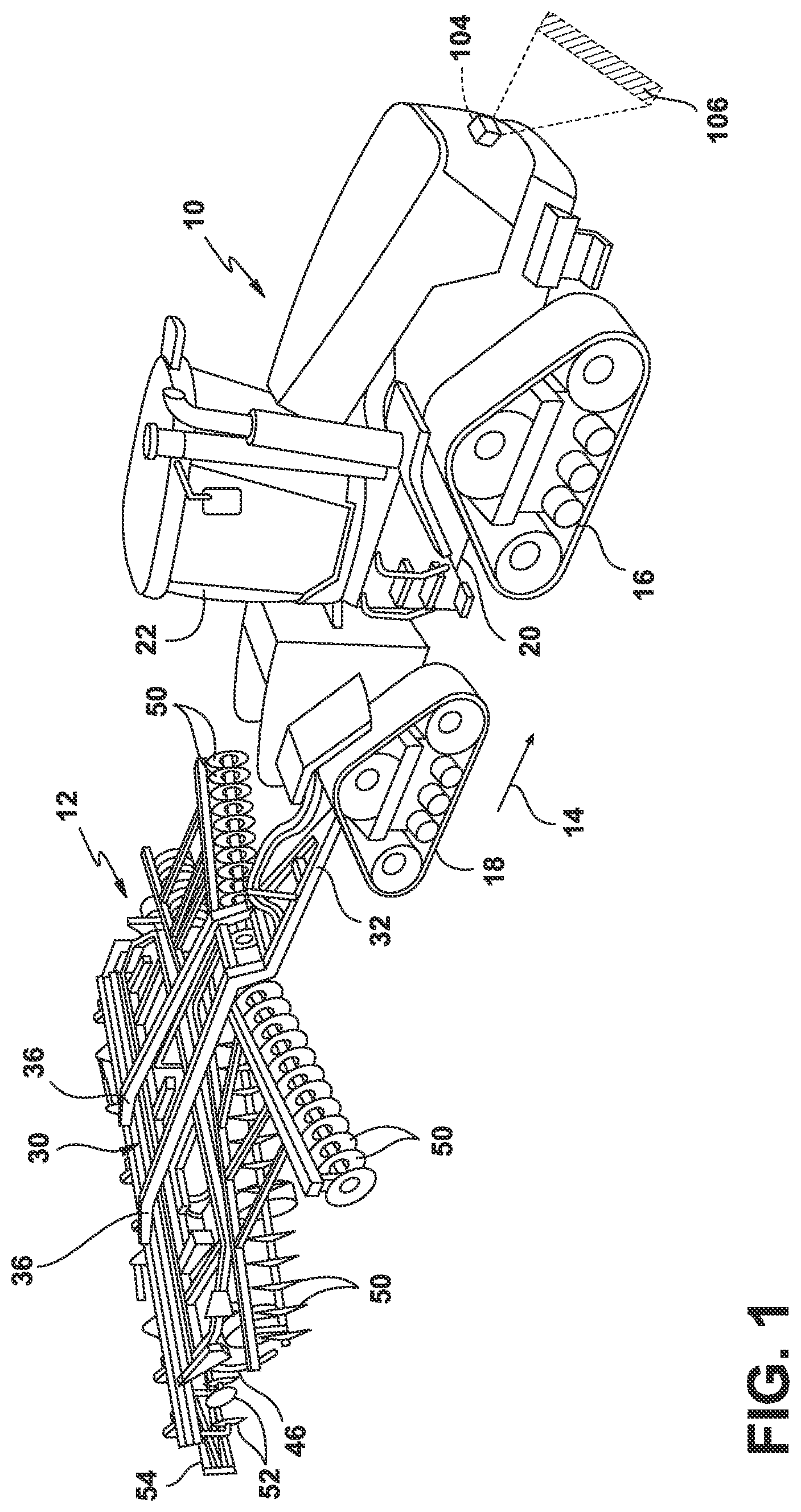 Patent US12102025 Figure 1 – System and method for controlling the operation of an agricultural implement