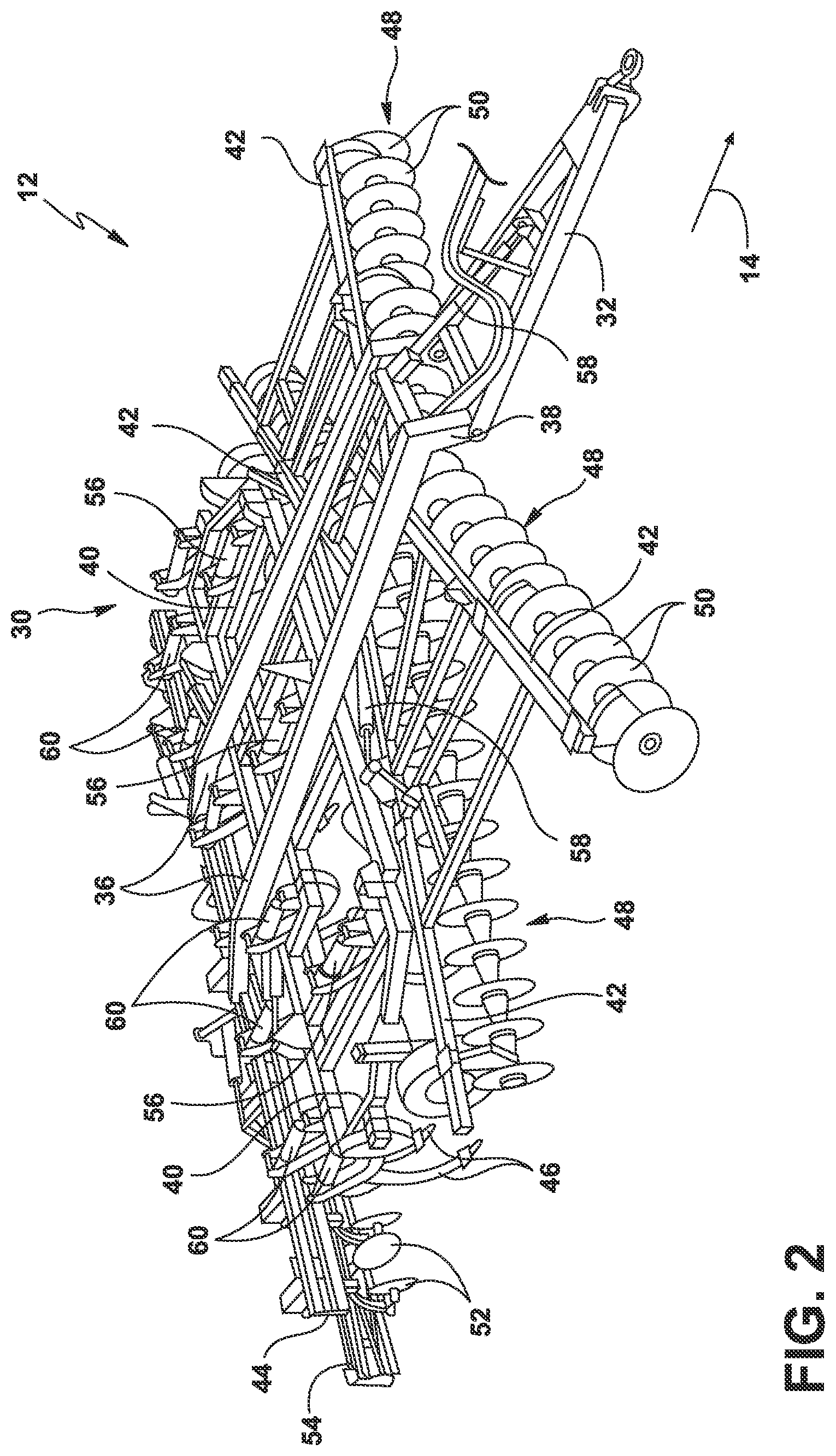 Patent US12102025 Figure 2 – System and method for controlling the operation of an agricultural implement
