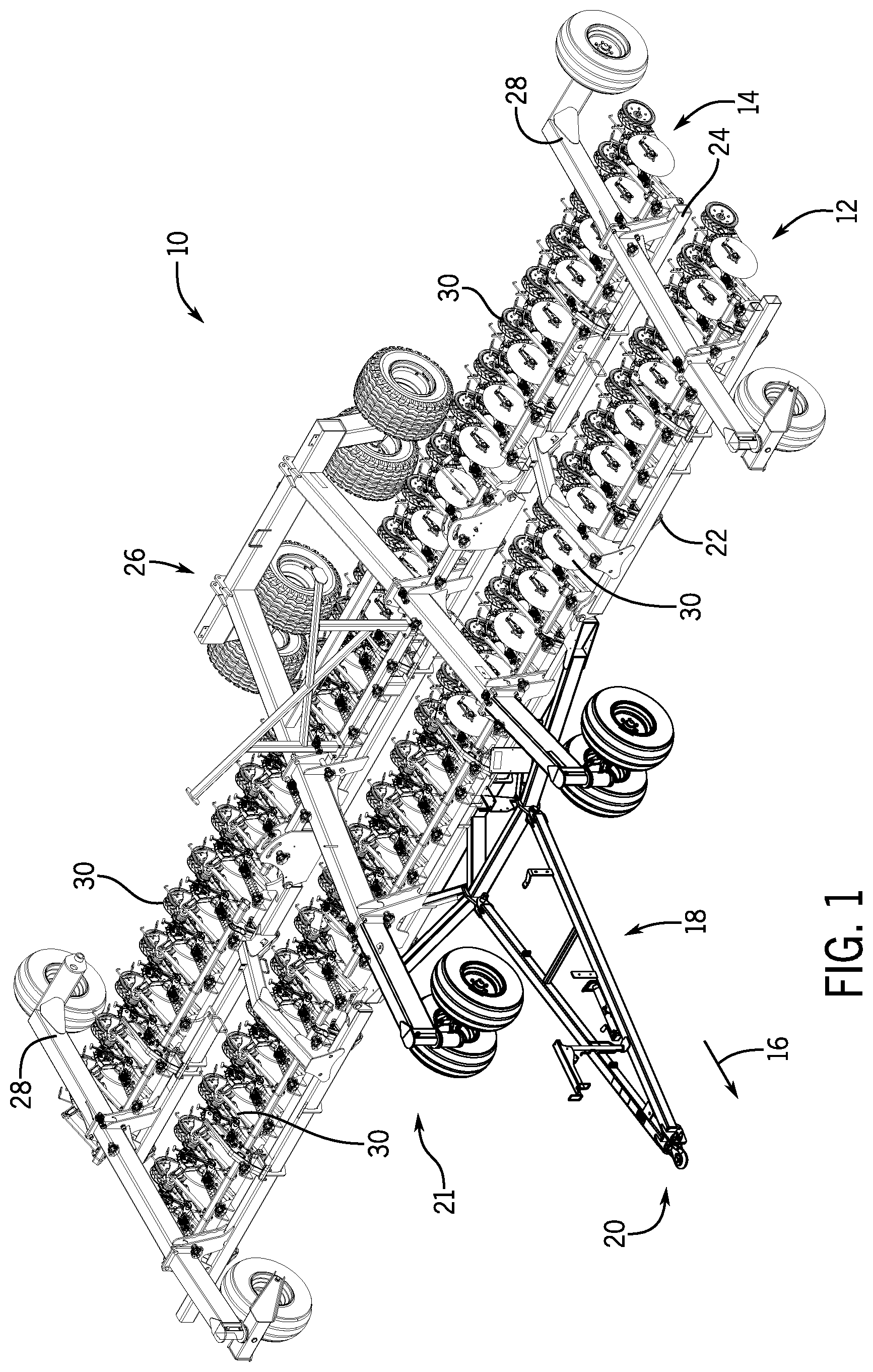Patent US12102029 Figure 1 – Adjustable wedge assembly for changing angle on disk drill closing wheel