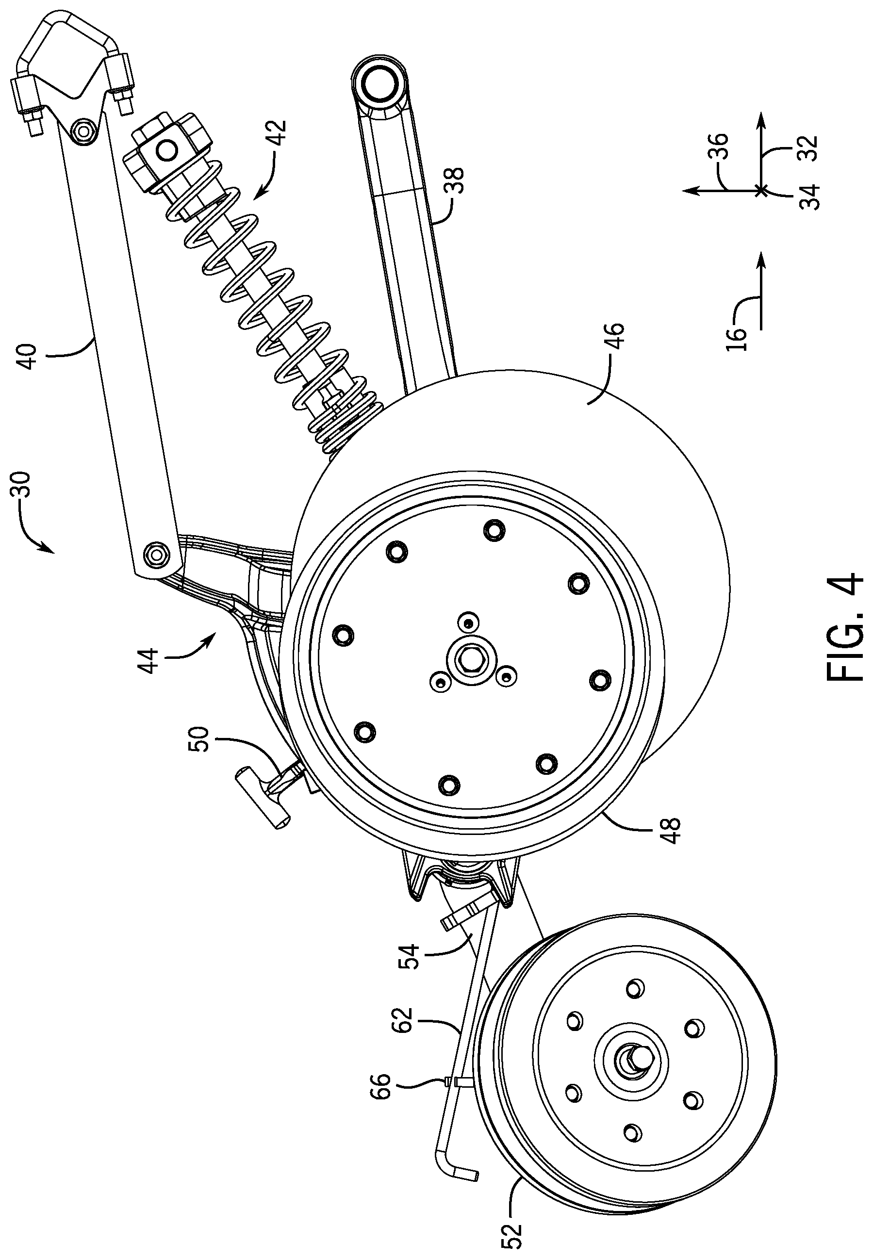 Patent US12102029 Figure 4 – Adjustable wedge assembly for changing angle on disk drill closing wheel