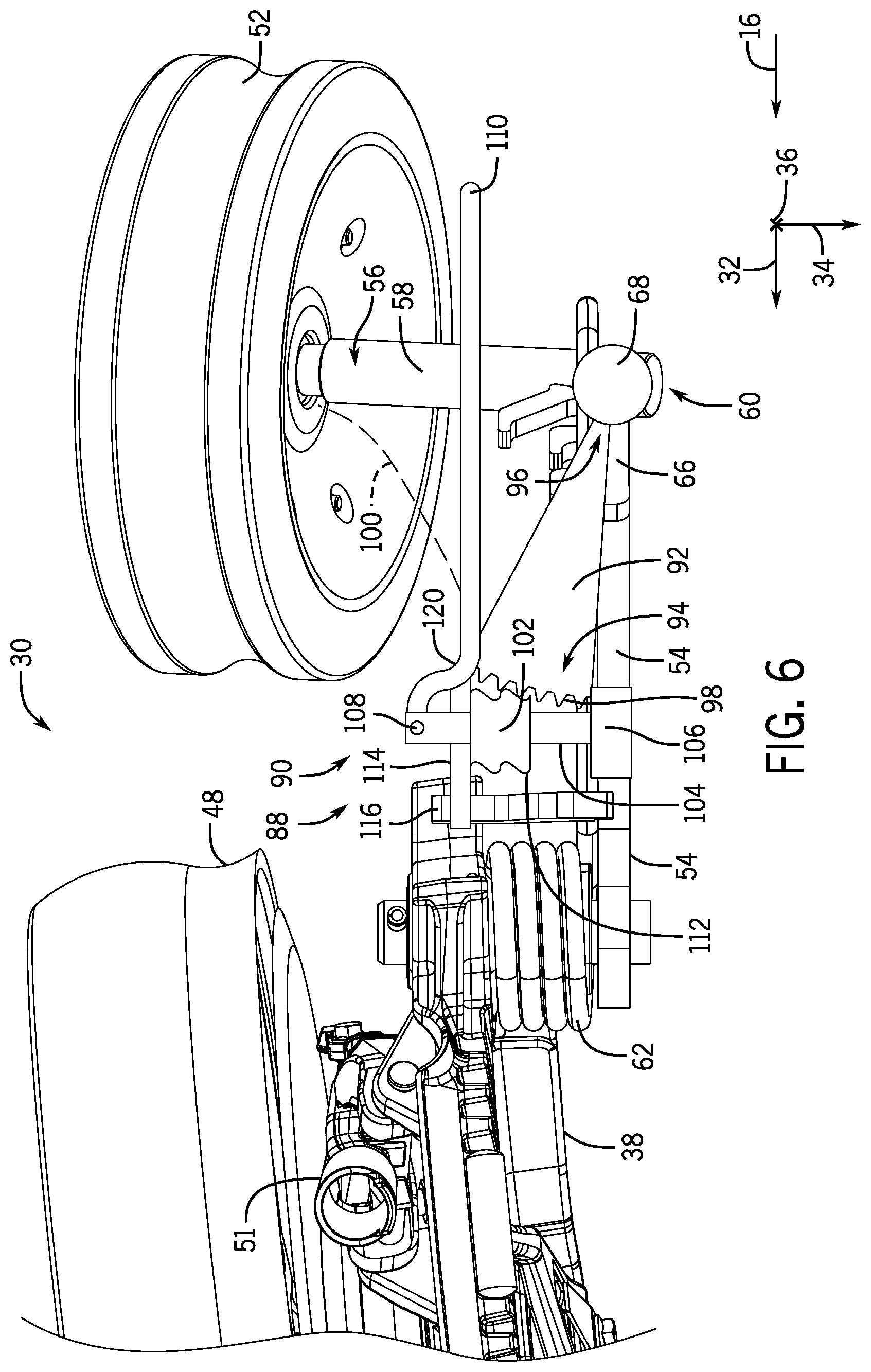 Patent US12102029 Figure 6 – Adjustable wedge assembly for changing angle on disk drill closing wheel