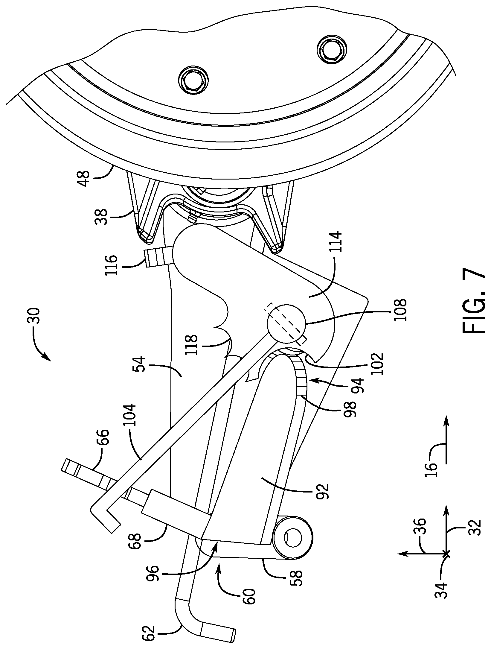 Patent US12102029 Figure 7 – Adjustable wedge assembly for changing angle on disk drill closing wheel