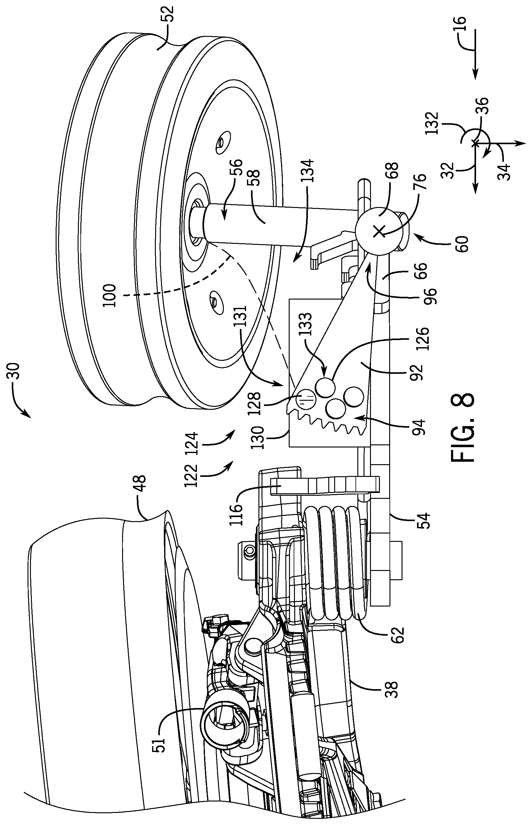 Patent US12102029 Figure 8 – Adjustable wedge assembly for changing angle on disk drill closing wheel