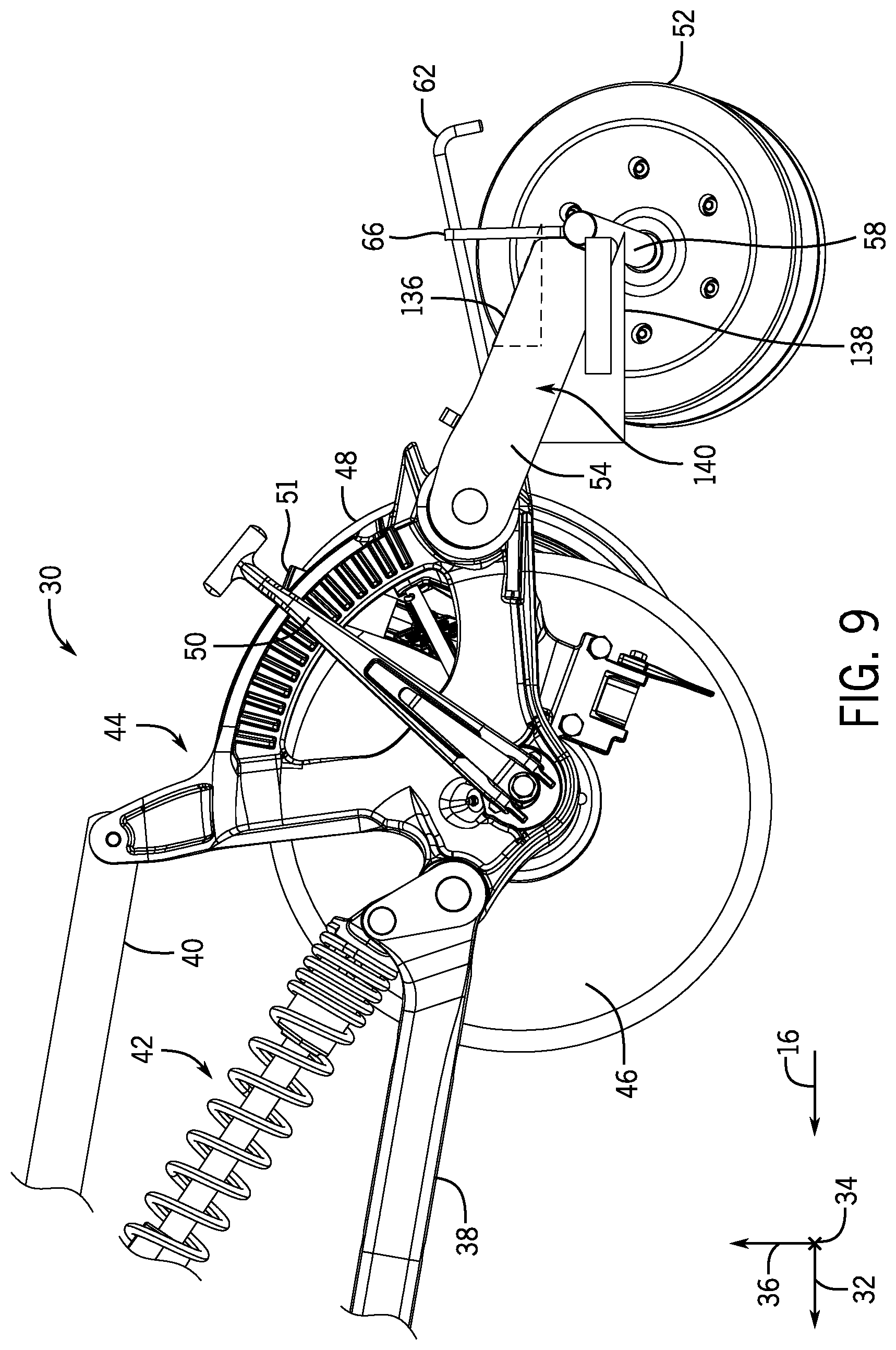 Patent US12102029 Figure 9 – Adjustable wedge assembly for changing angle on disk drill closing wheel