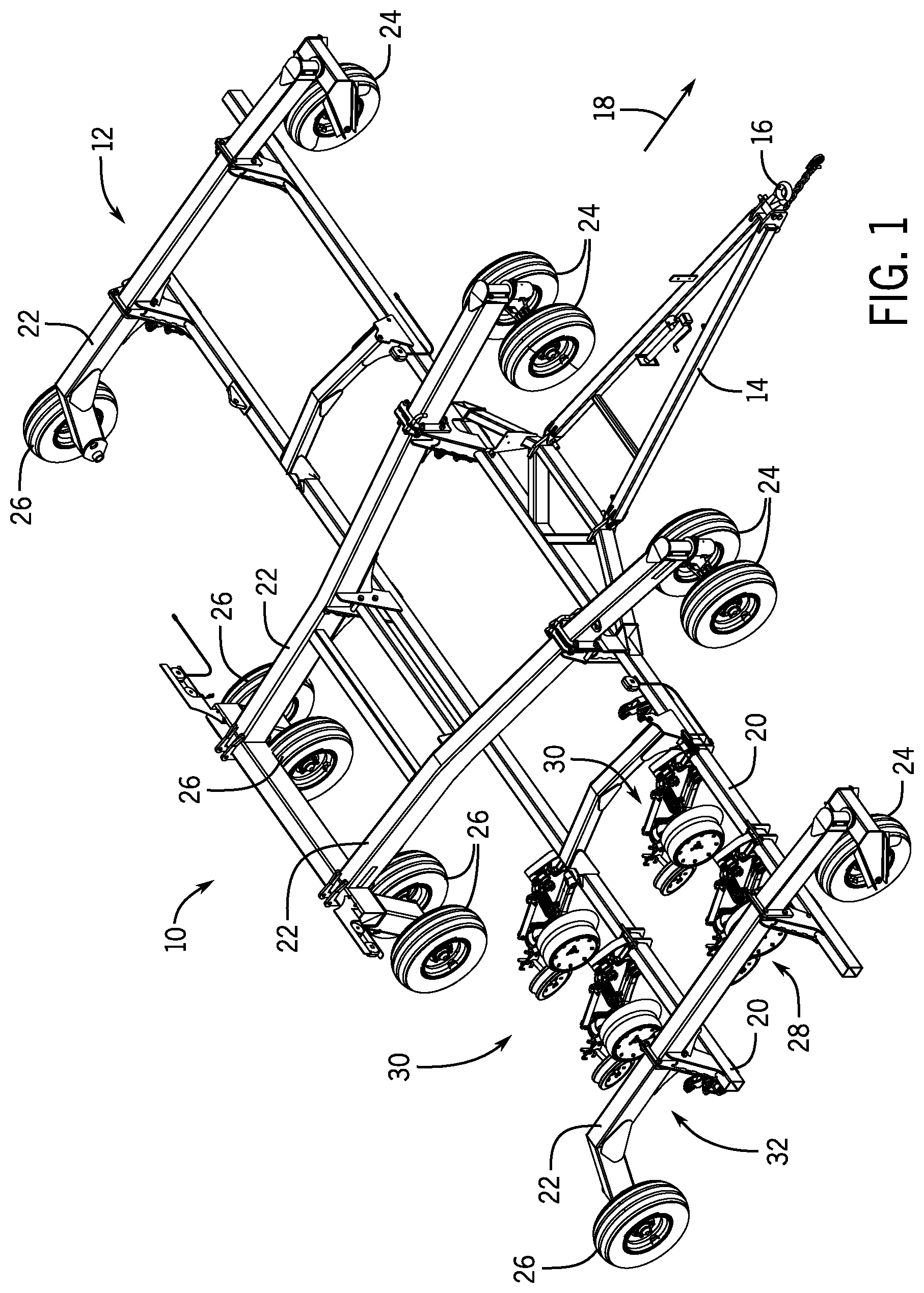 Patent US12102030 Figure 1 – Seeder row unit having a closing system