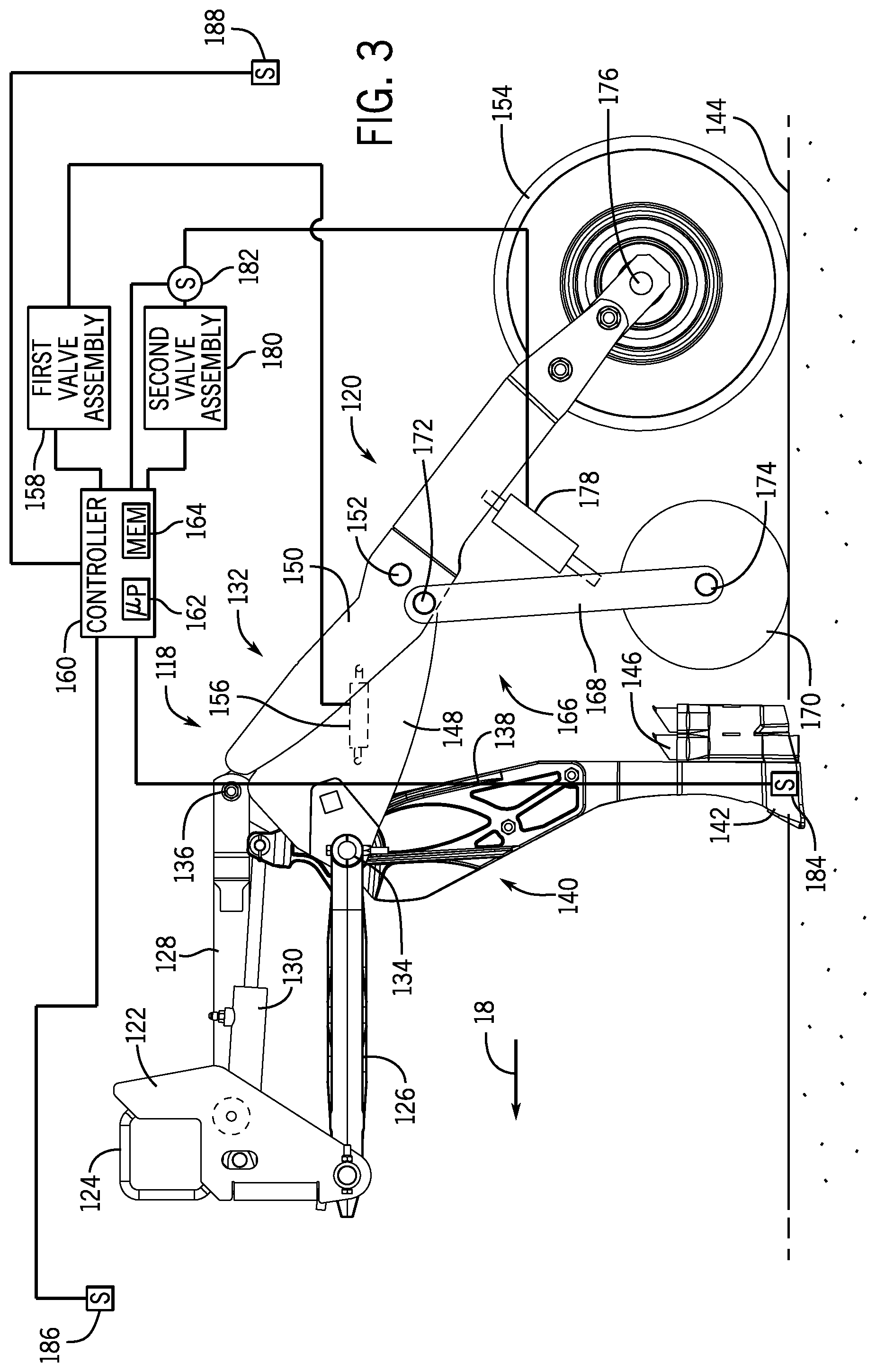 Patent US12102030 Figure 3 – Seeder row unit having a closing system