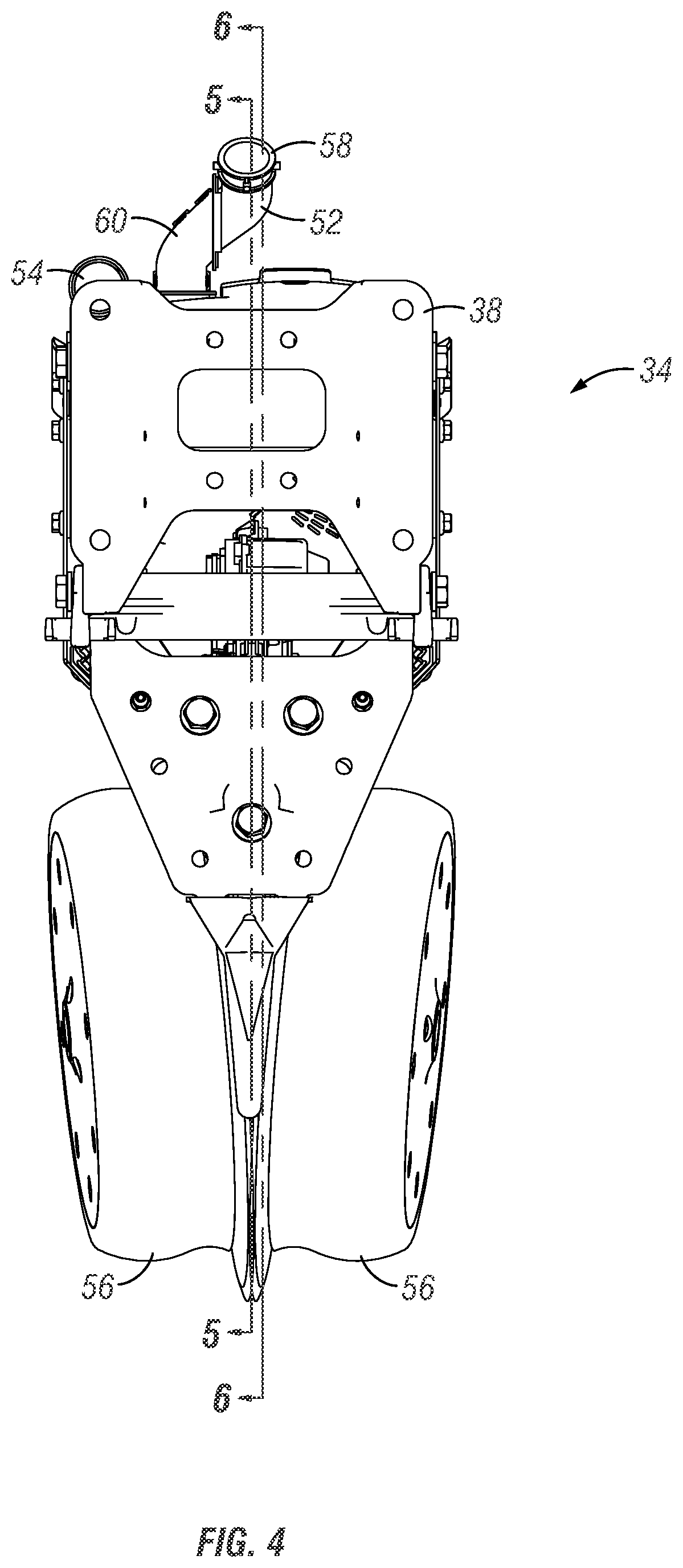 Patent US12102032 Figure 4 – Mount for agricultural implement
