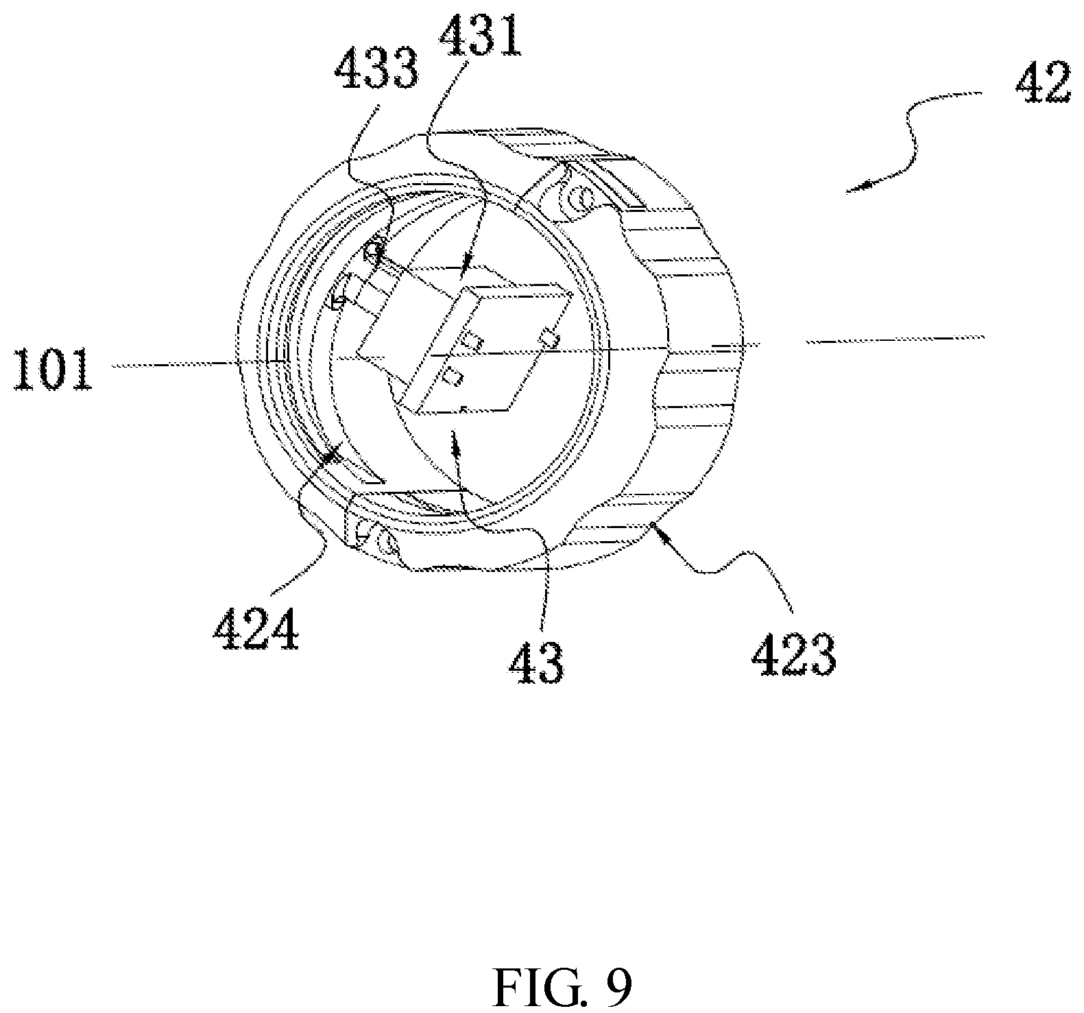 Patent US12102037 Figure 9 – Self-propelled machine with grip-mounted starting triggers and speed adjustment