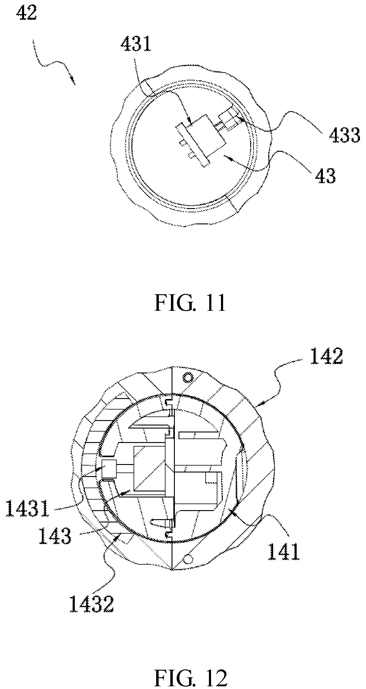 Patent US12102037 Figure 11 – Self-propelled machine with grip-mounted starting triggers and speed adjustment