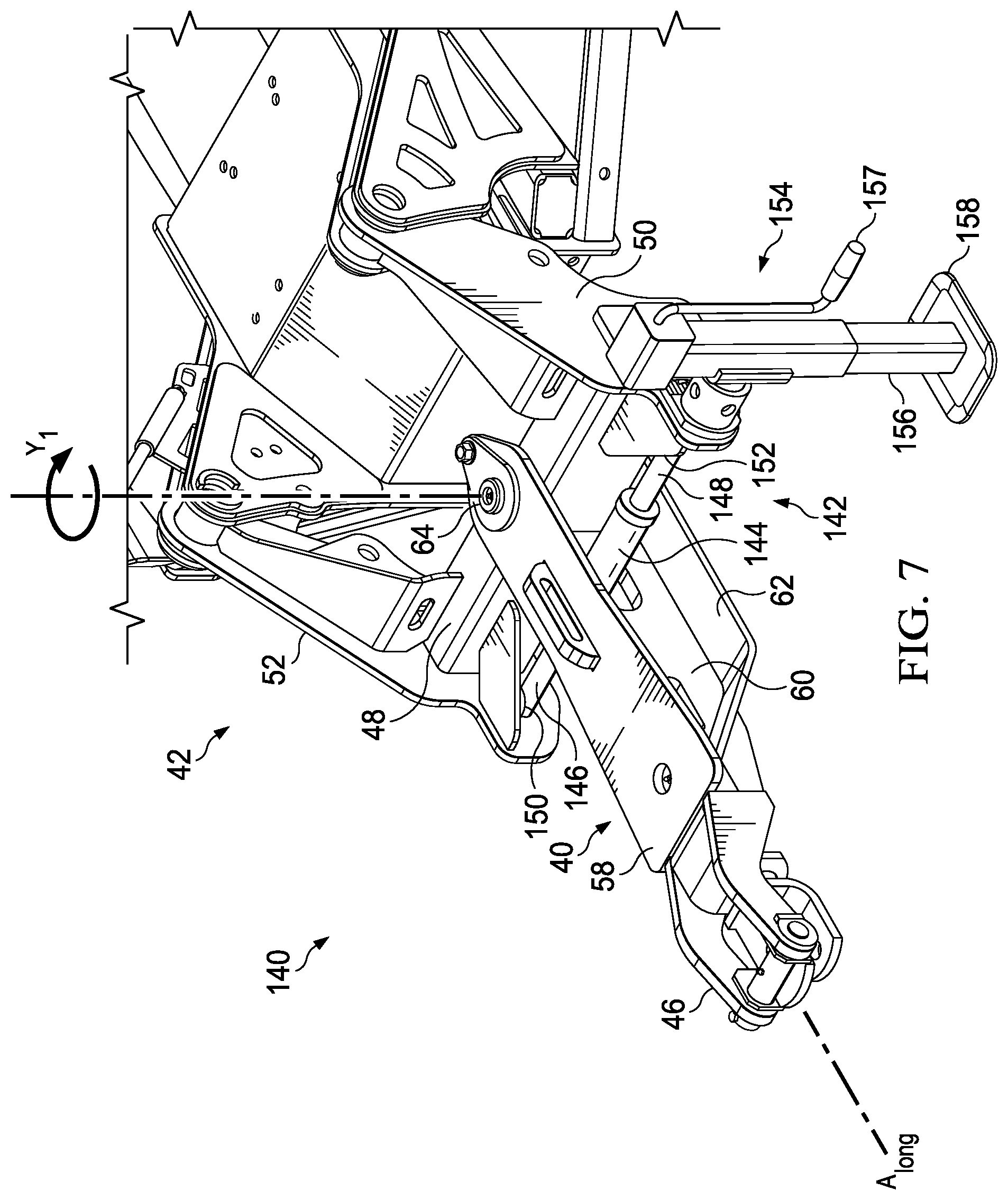 Patent US12102039 Figure 7 – Variable offset hitch and related work machines