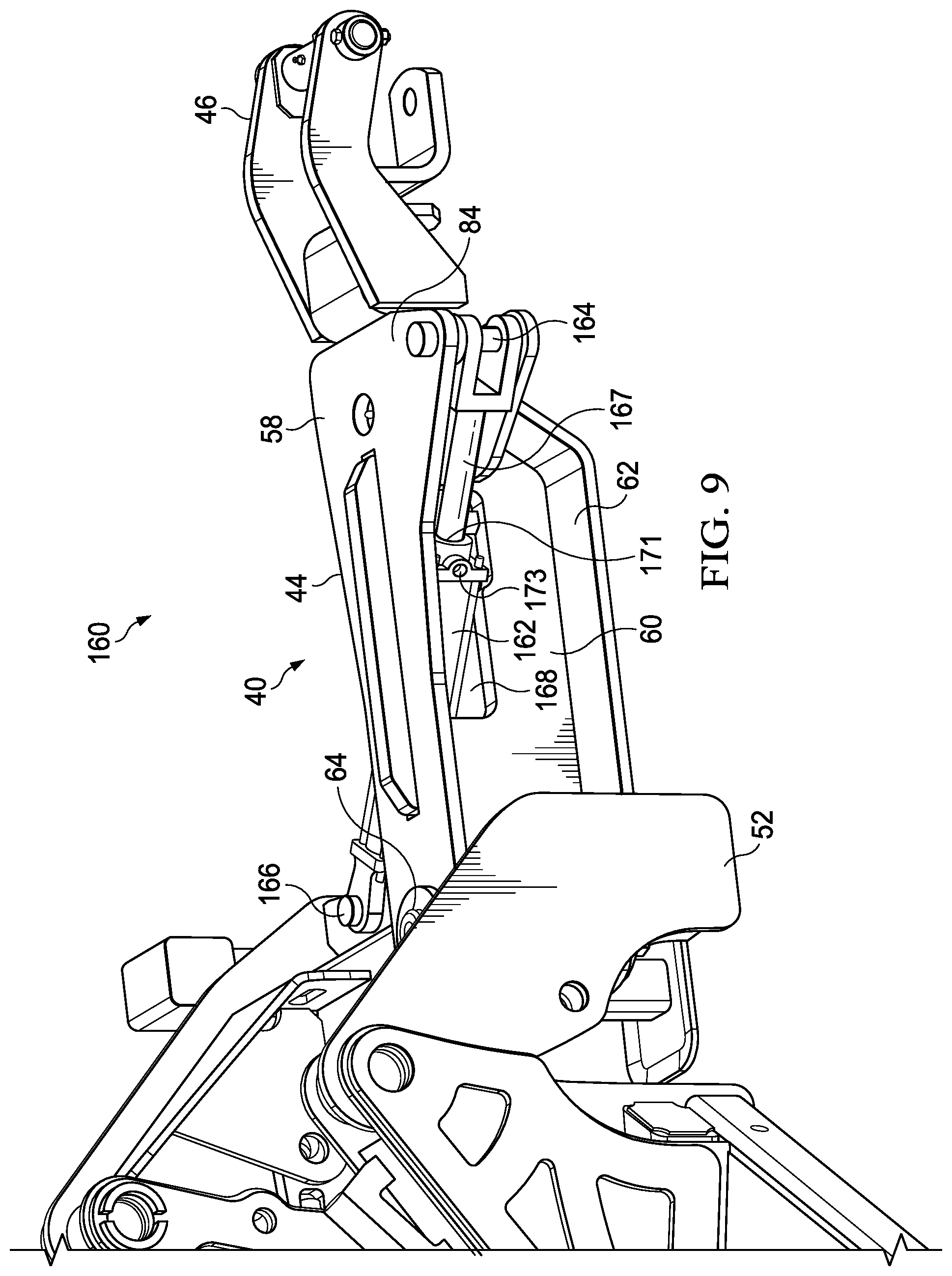 Patent US12102039 Figure 9 – Variable offset hitch and related work machines