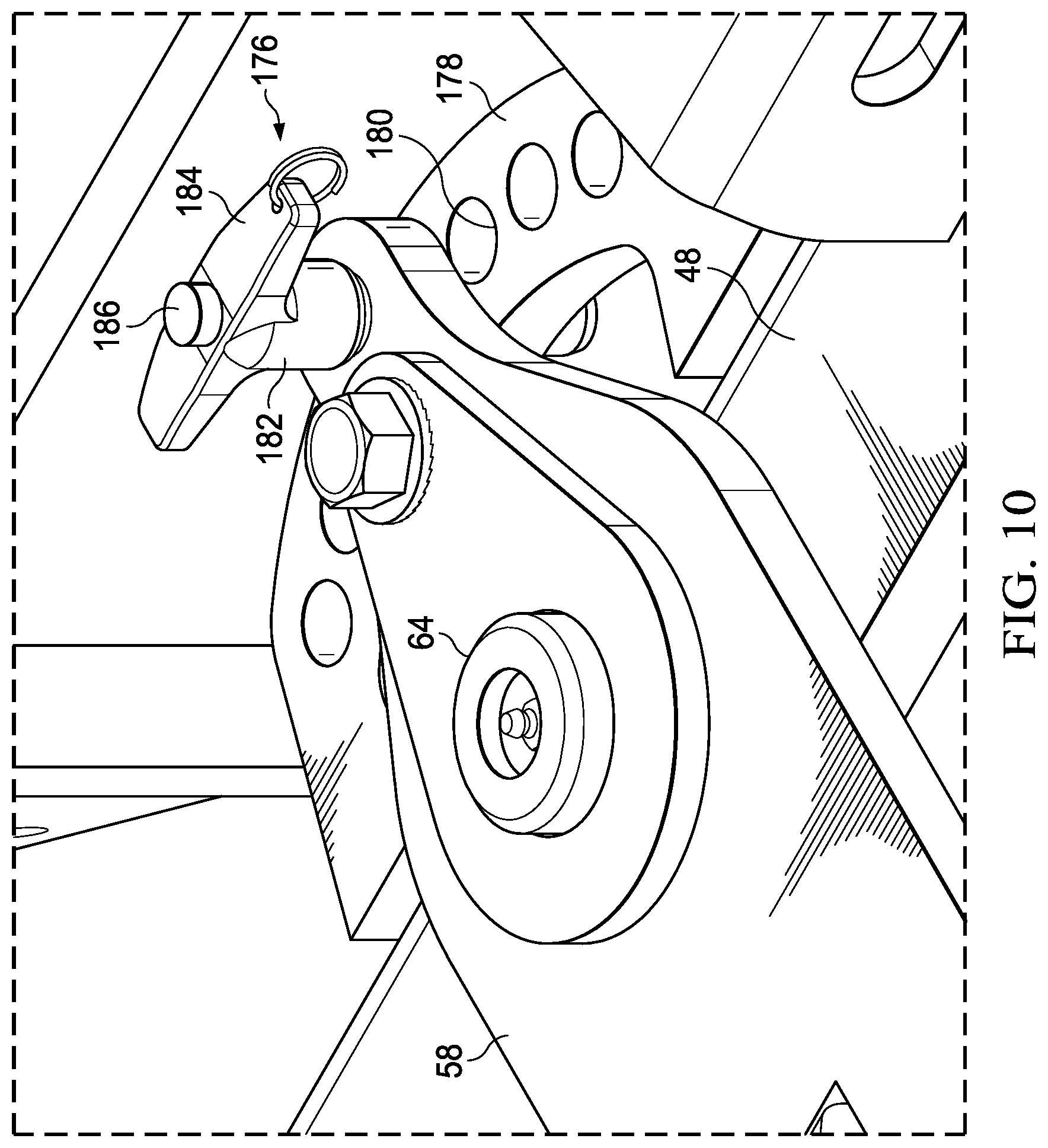 Patent US12102039 Figure 10 – Variable offset hitch and related work machines