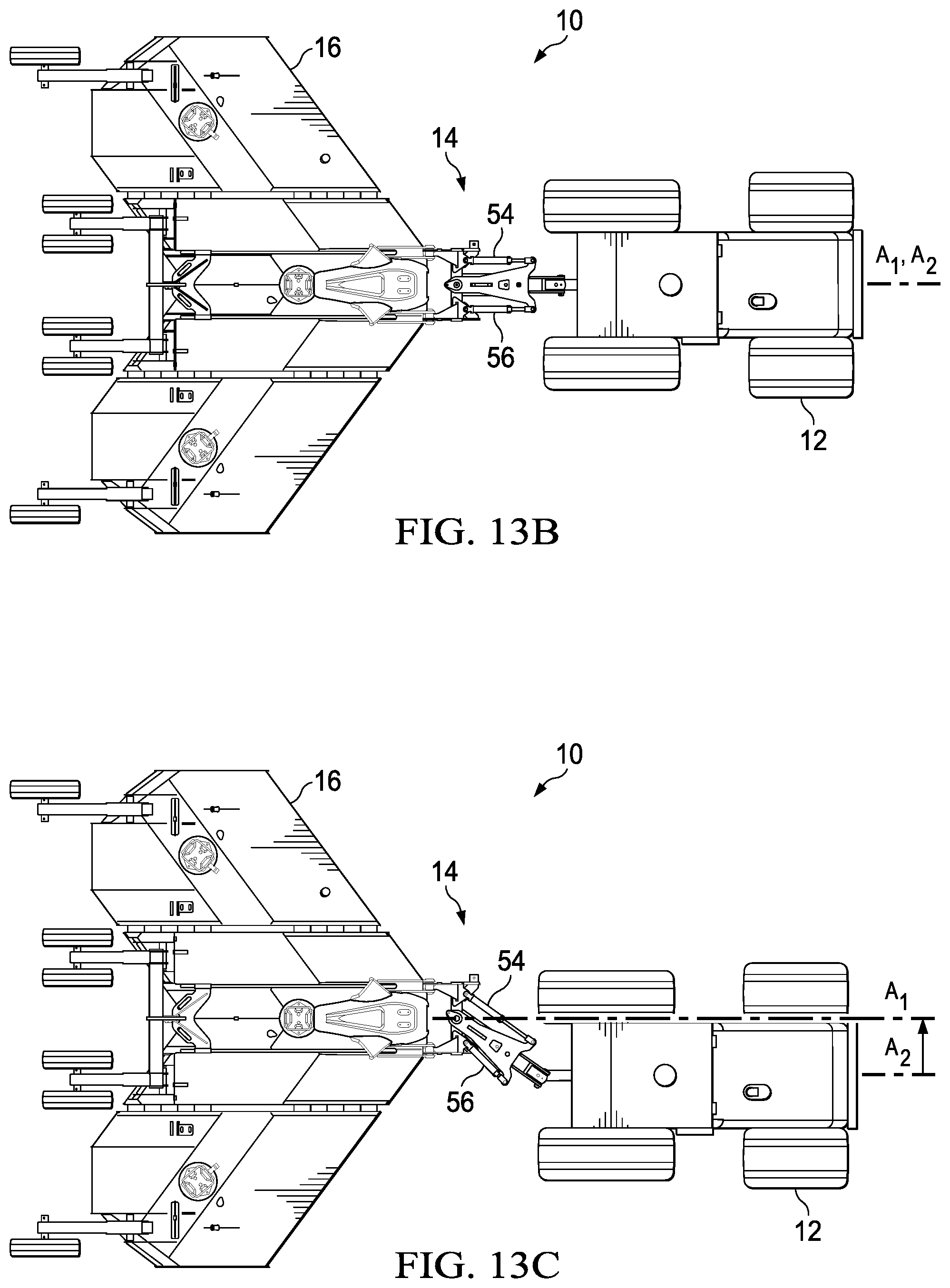 Patent US12102039 Figure 13 – Variable offset hitch and related work machines