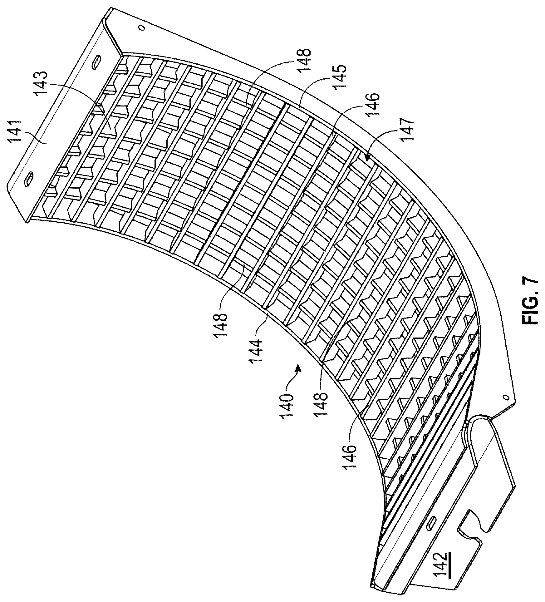 Patent US12102041 Figure 12 – Methods and systems for threshing/separating grains and legumes utilizing concaves