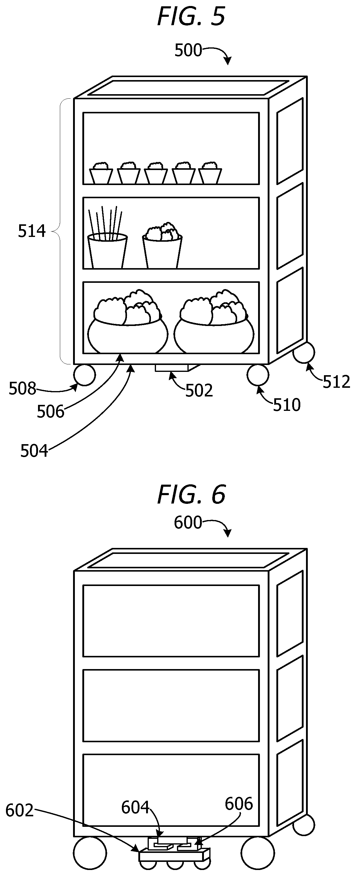 Patent US12102043 Figure 5 – System for watering live plants on a maneuverable rack