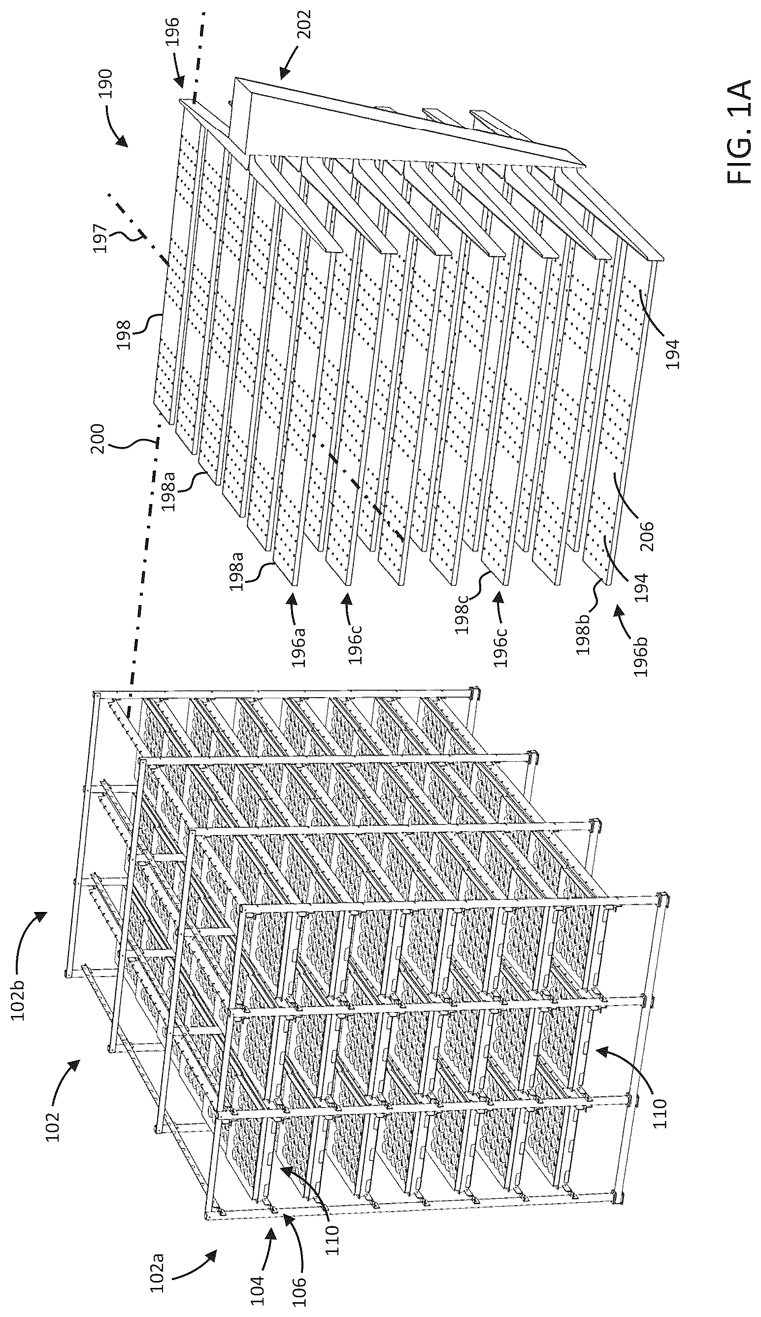 Patent US12102044 Figure 2 – High-density plant cultivation systems and related apparatuses and methods
