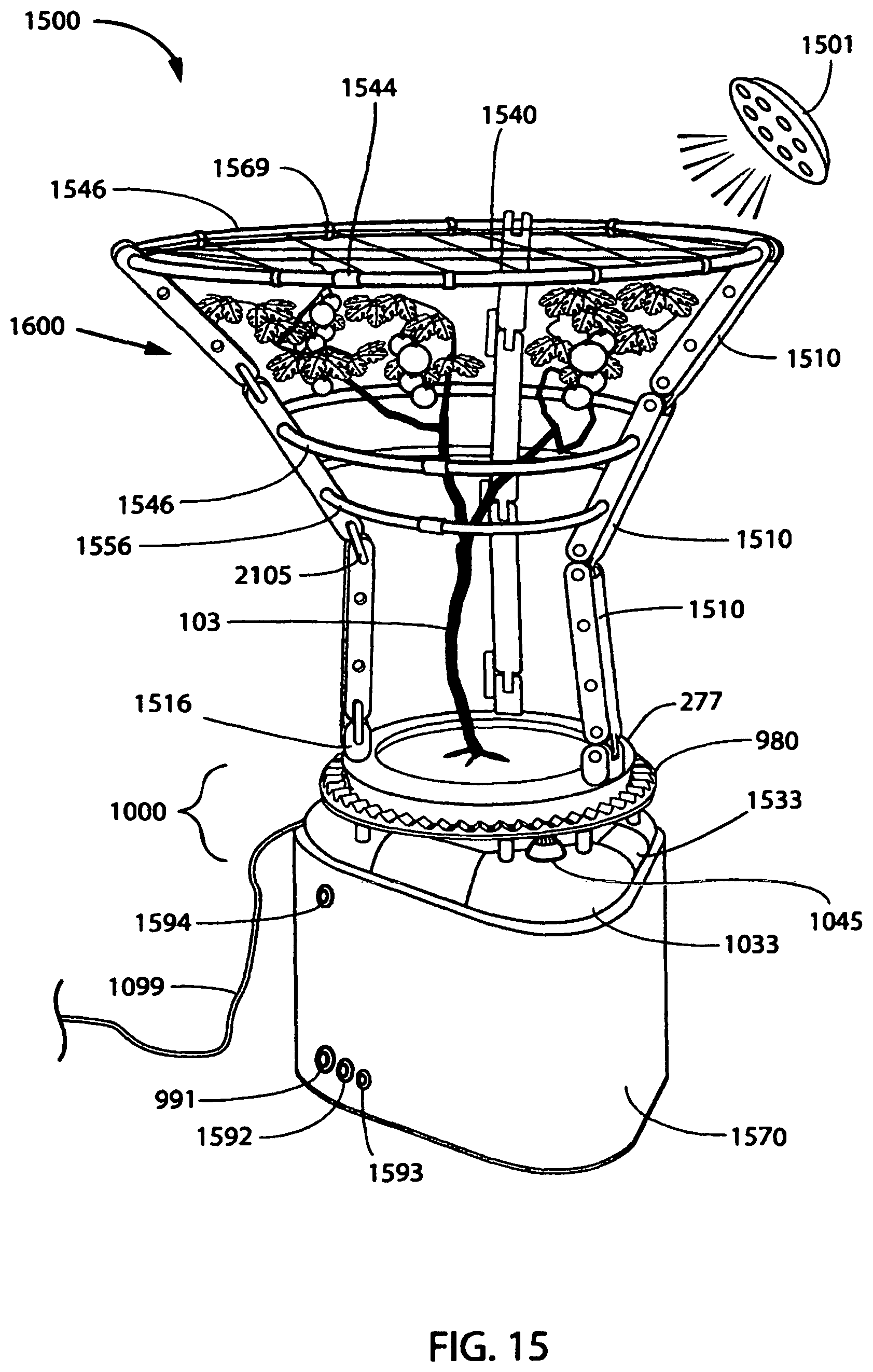Patent US12102045 Figure 16 – Modular systems and methods for propagating plants in hydrophonic and aquaponic environments