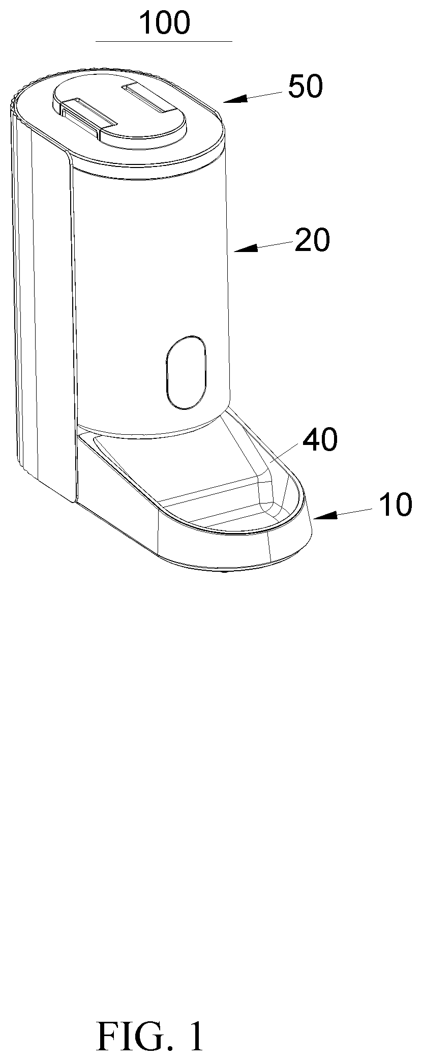 Patent US12102064 Figure 1 – Pet feeder