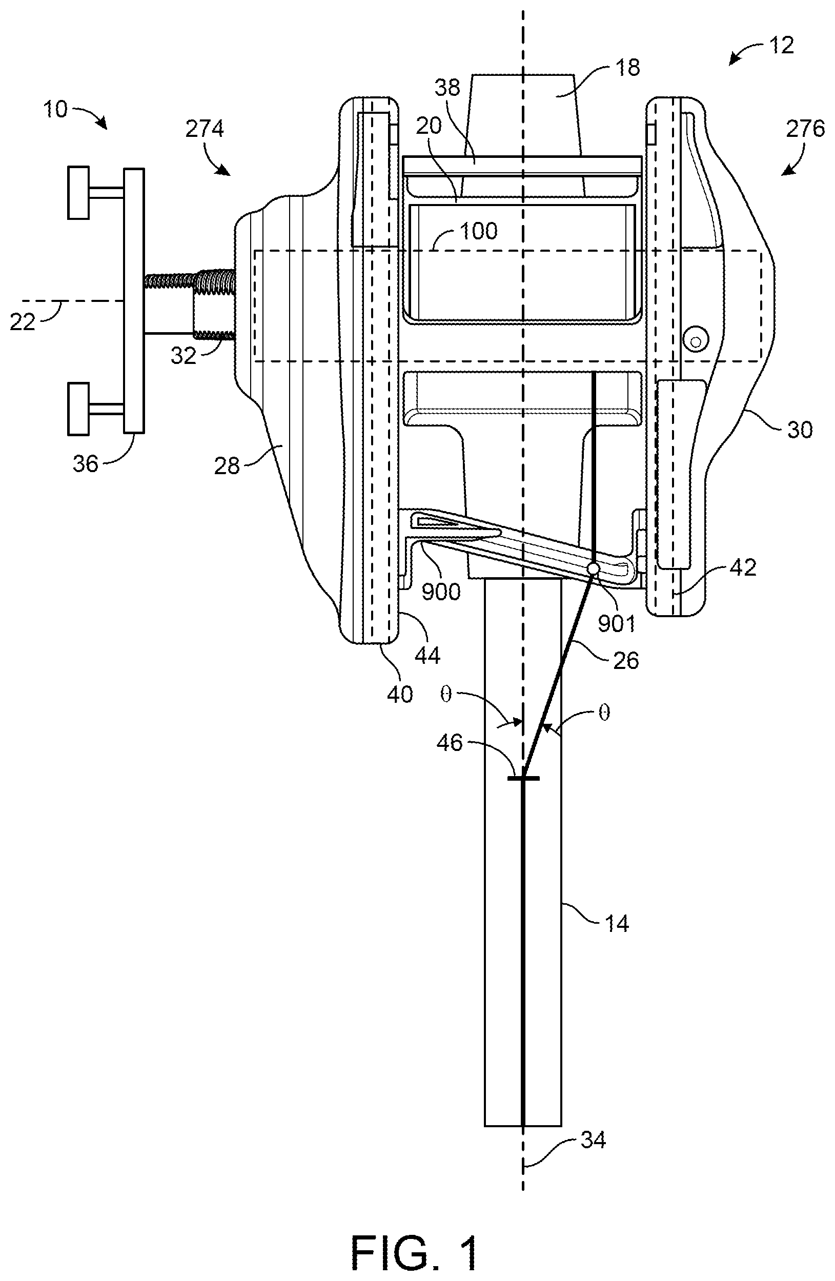 Patent US12102074 Figure 1 – Baitcaster with spool drive mechanism