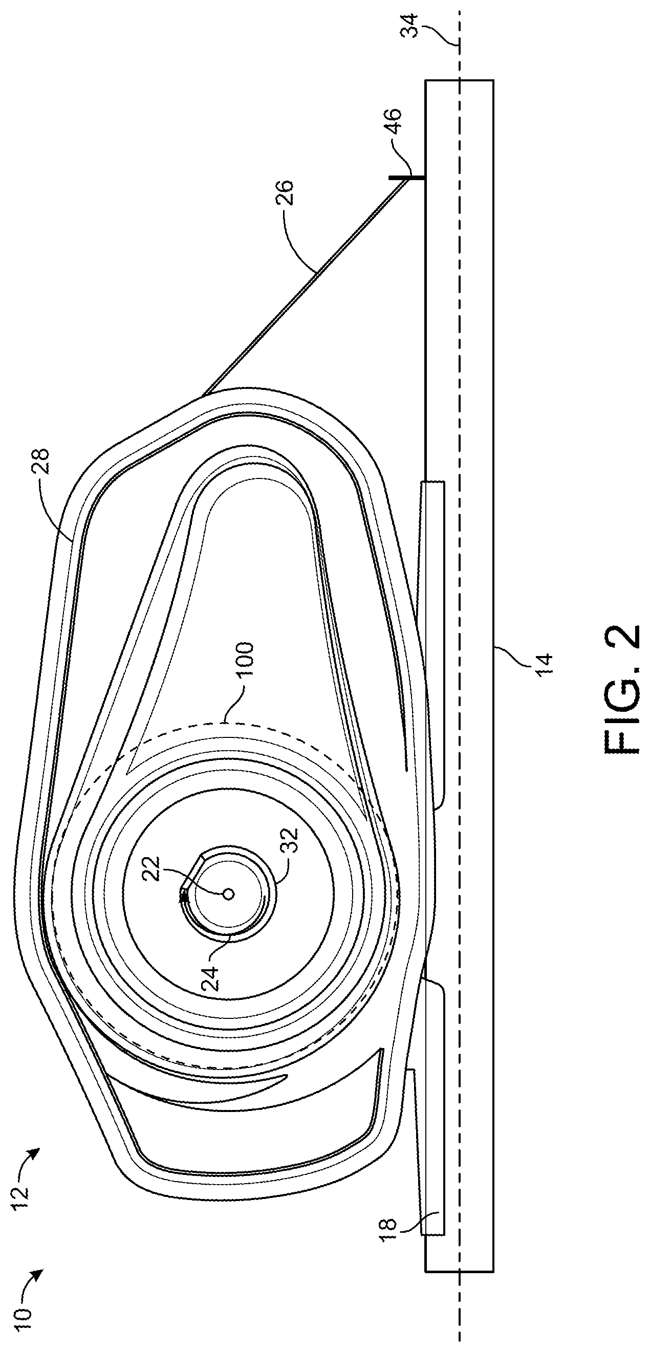 Patent US12102074 Figure 2 – Baitcaster with spool drive mechanism